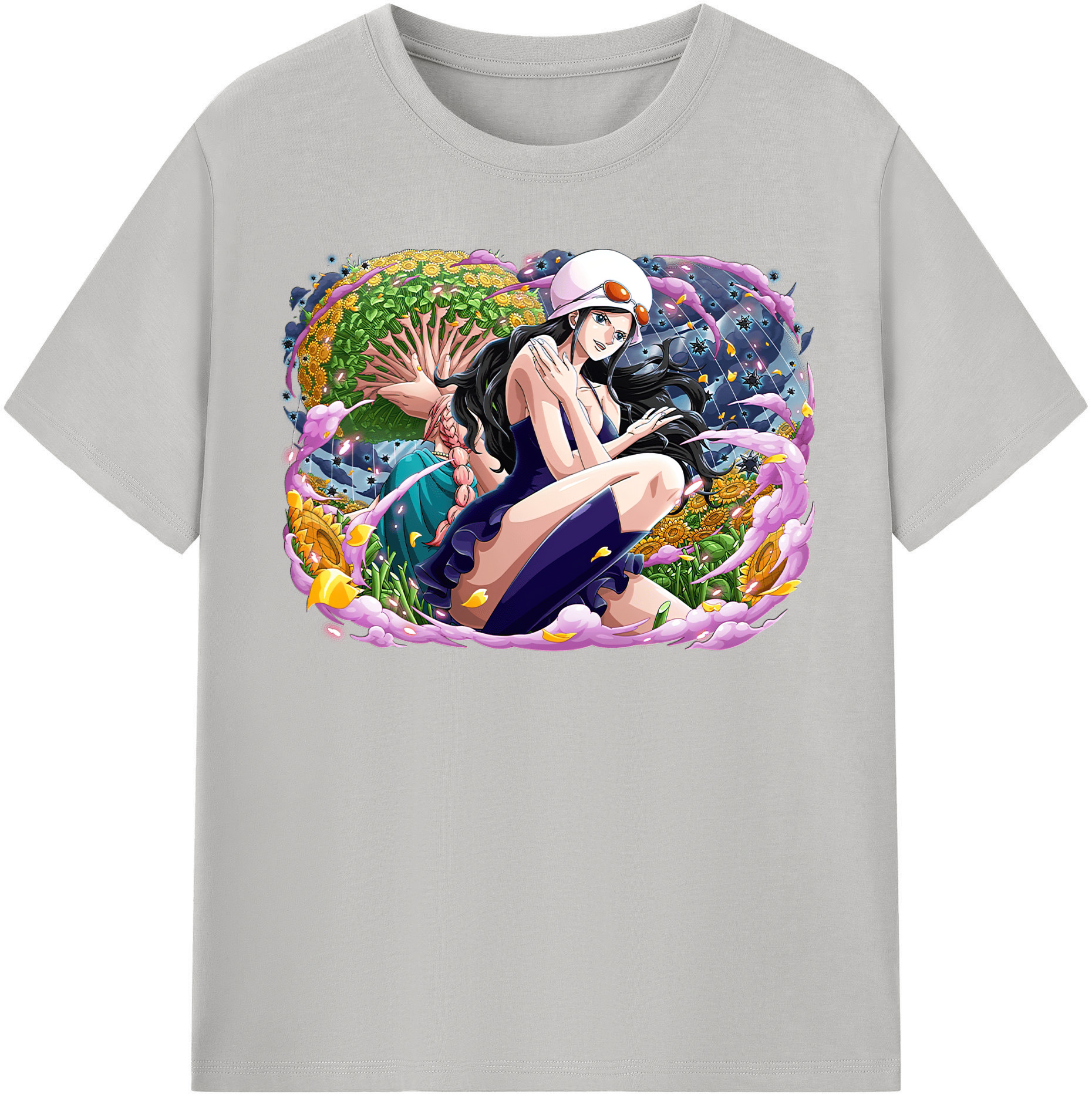 ワンピース ニコ・ロビン ONE PIECE Nico Robin レディースカジュアルプリントTシャツ（綿100％）