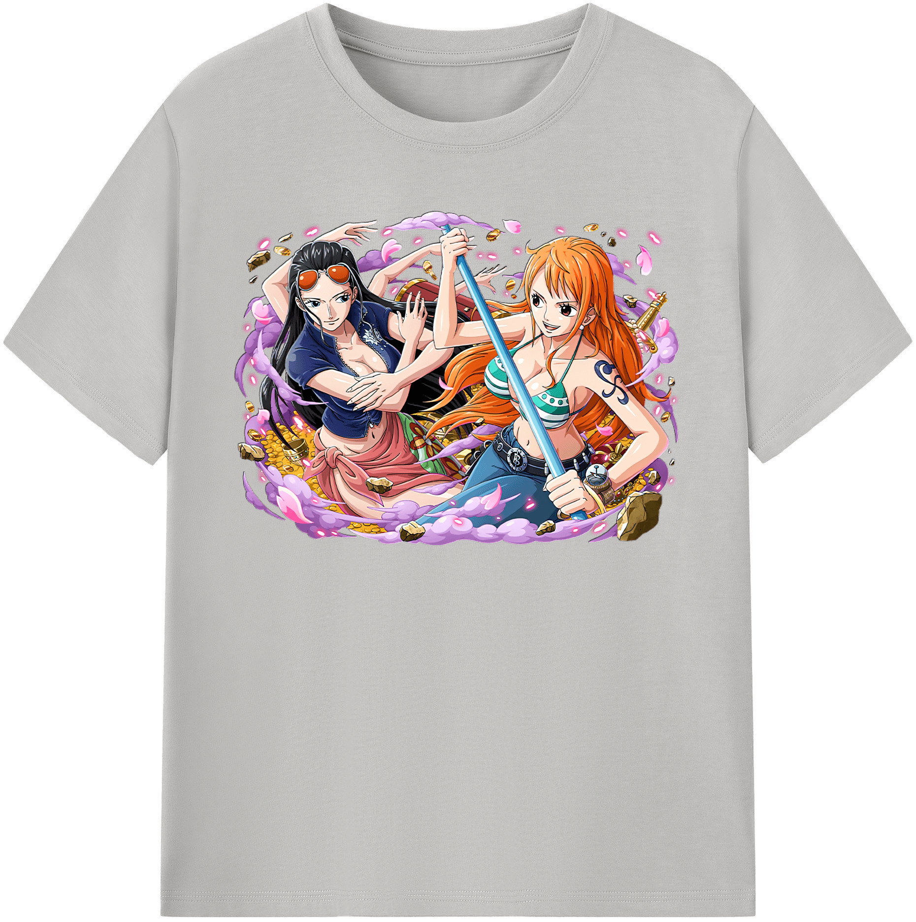 ワンピース ニコ・ロビン ONE PIECE Nico Robin レディースカジュアルプリントTシャツ（綿100％）