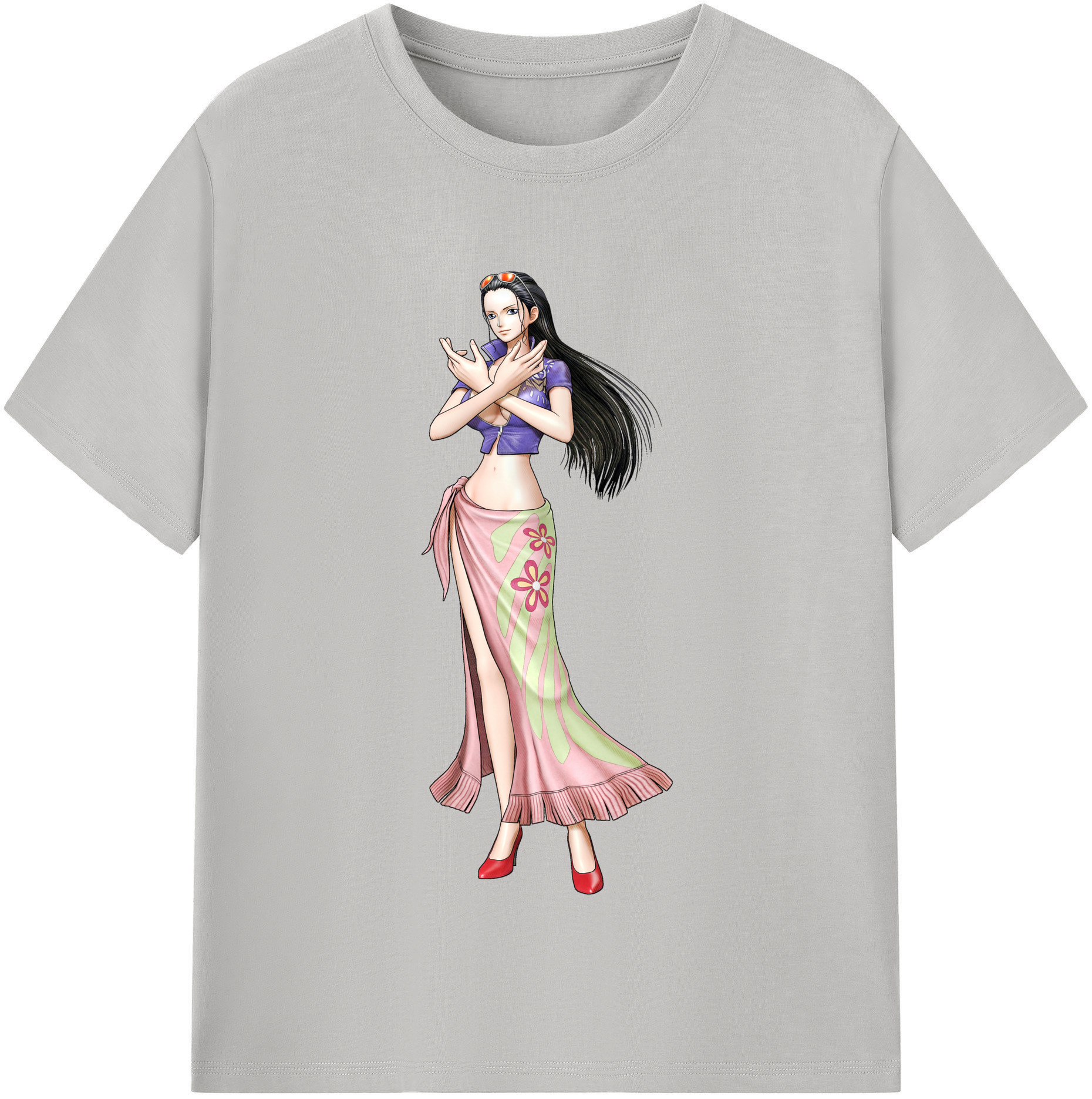 ワンピース ニコ・ロビン ONE PIECE Nico Robin レディースカジュアルプリントTシャツ（綿100％）