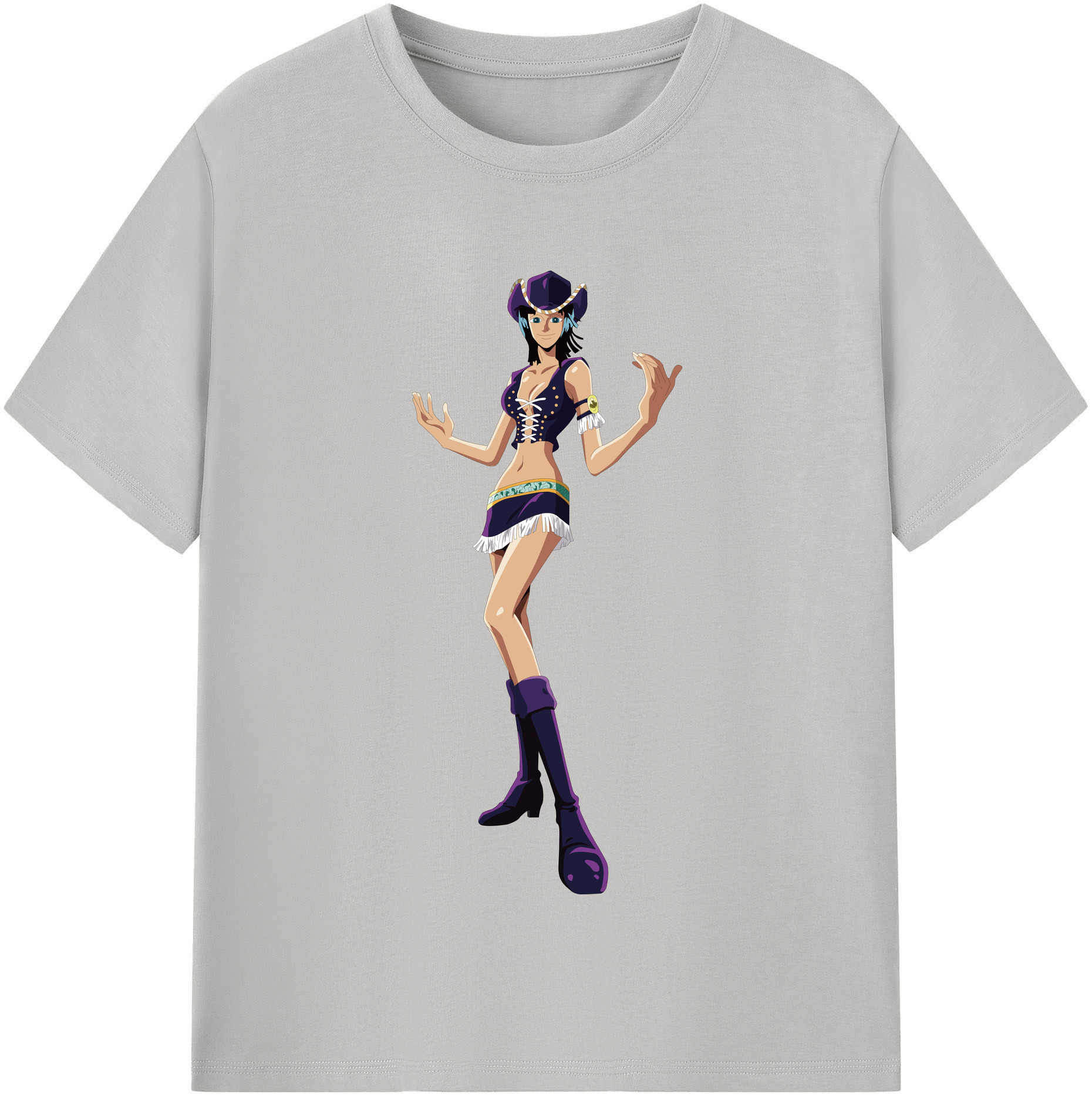 ワンピース ニコ・ロビン ONE PIECE Nico Robin レディースカジュアルプリントTシャツ（綿100％）