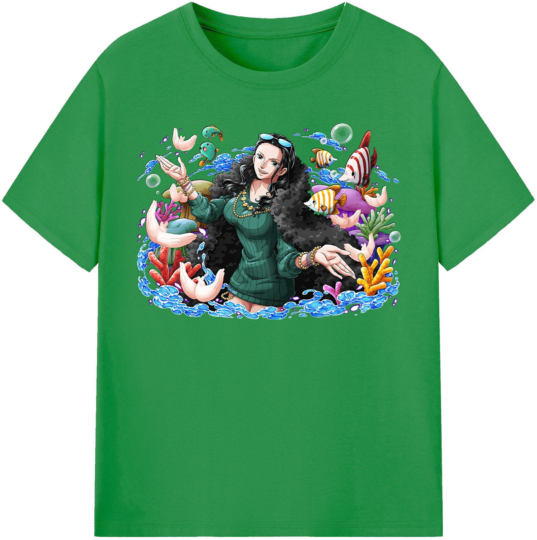ワンピース ニコ・ロビン ONE PIECE Nico Robin レディースカジュアルプリントTシャツ（綿100％）