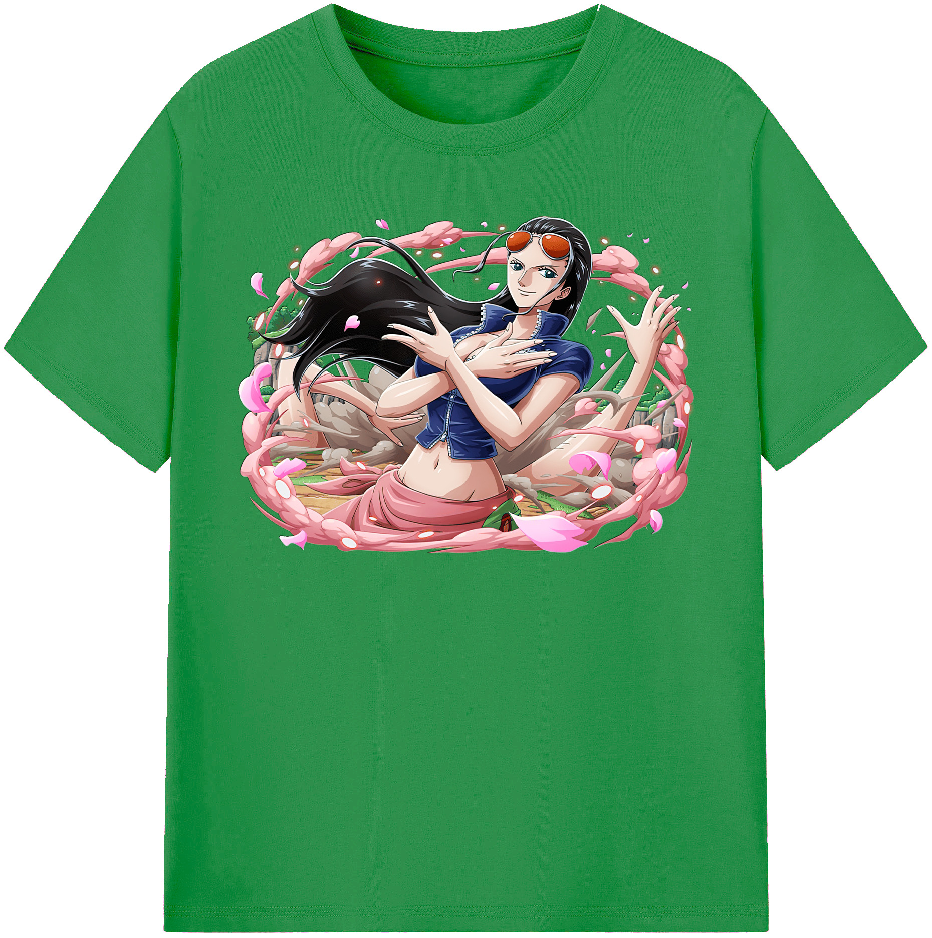ワンピース ニコ・ロビン ONE PIECE Nico Robin レディースカジュアルプリントTシャツ（綿100％）
