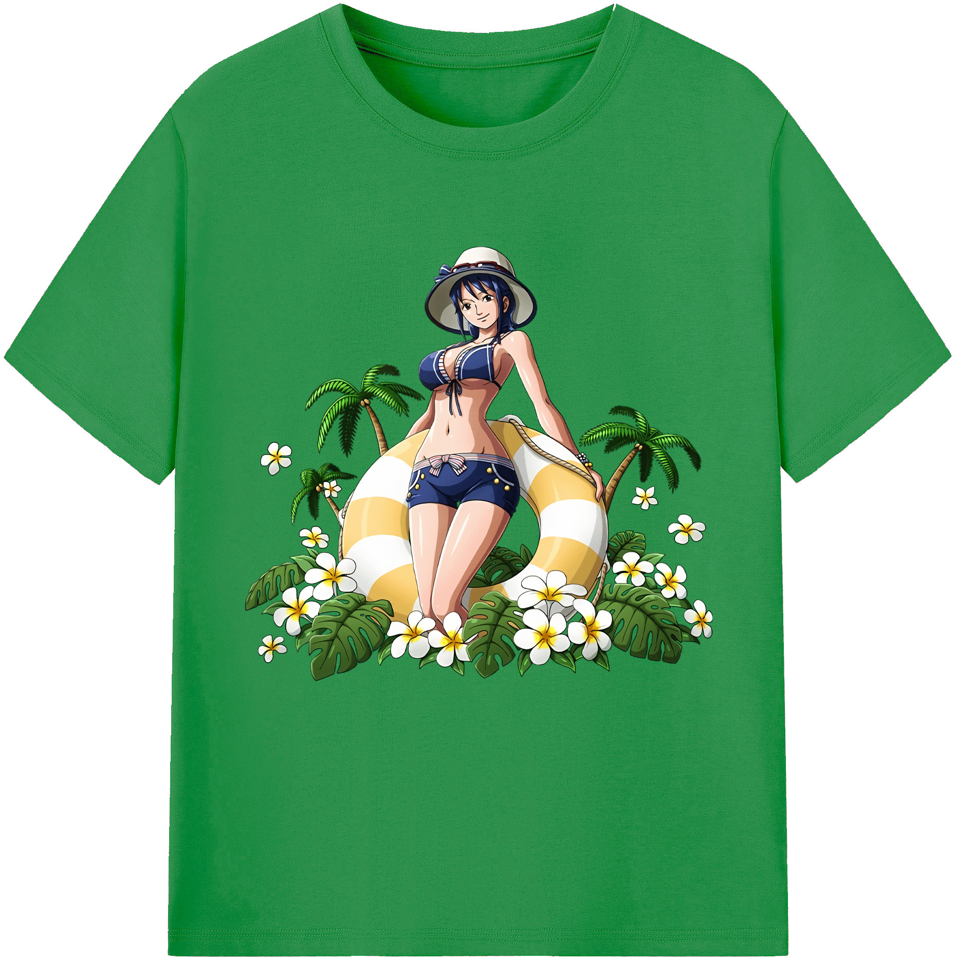 ワンピース ニコ・ロビン ONE PIECE Nico Robin レディースカジュアルプリントTシャツ（綿100％）