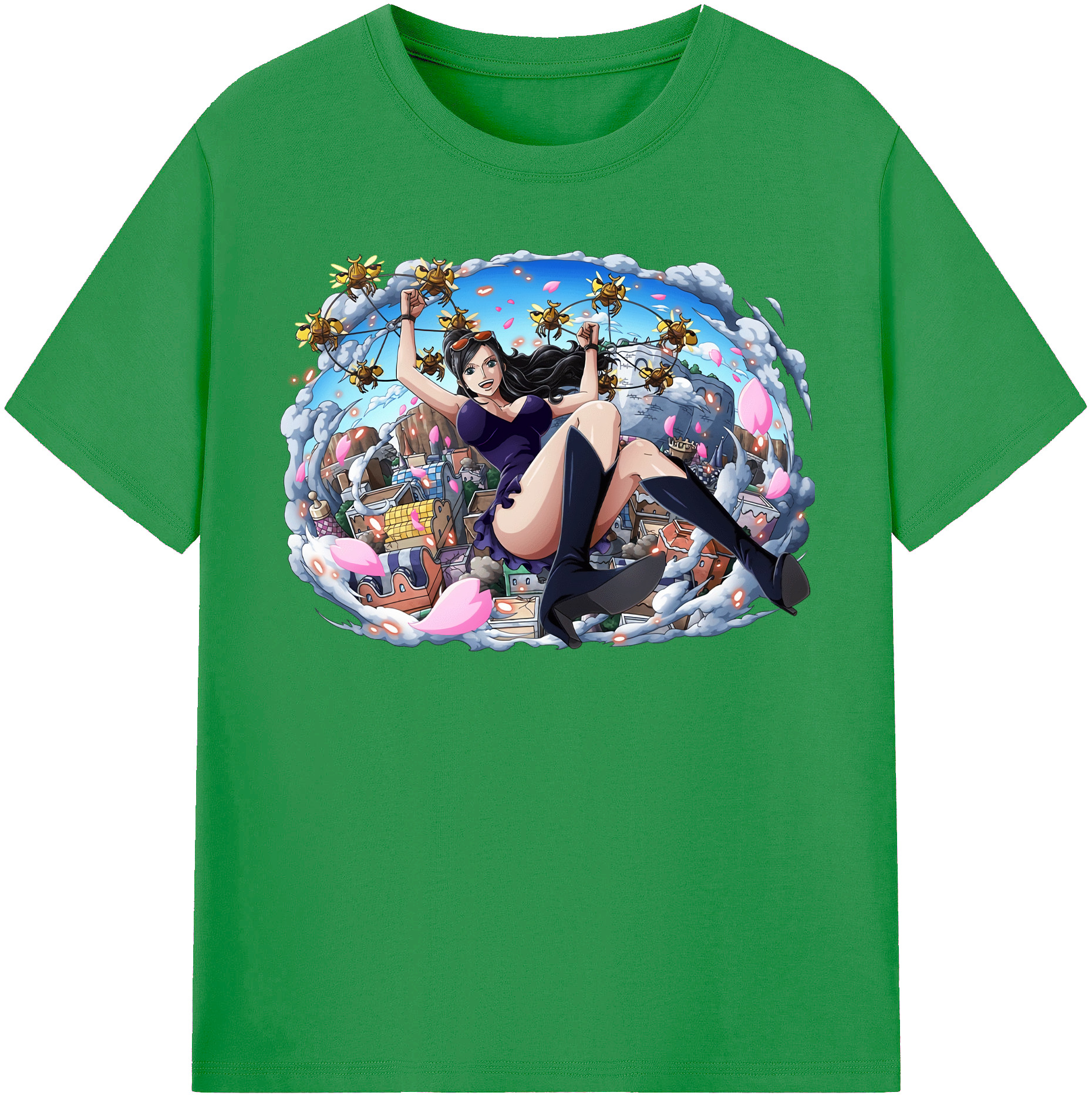 ワンピース ニコ・ロビン ONE PIECE Nico Robin レディースカジュアルプリントTシャツ（綿100％）