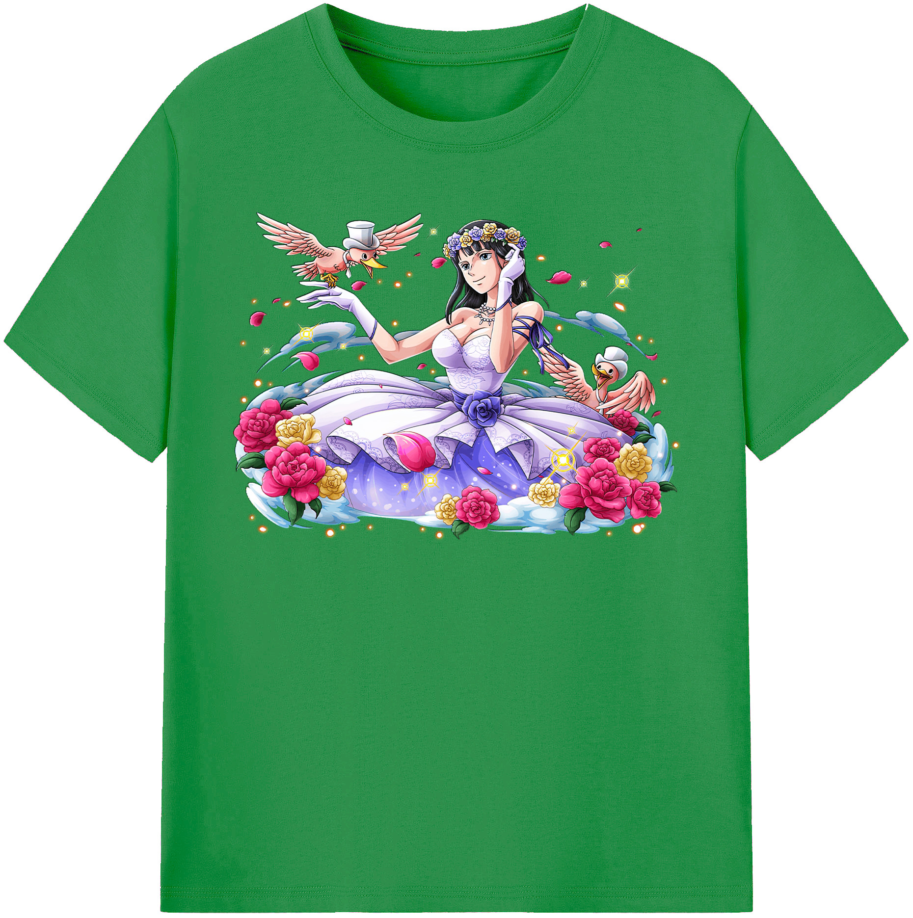 ワンピース ニコ・ロビン ONE PIECE Nico Robin レディースカジュアルプリントTシャツ（綿100％）