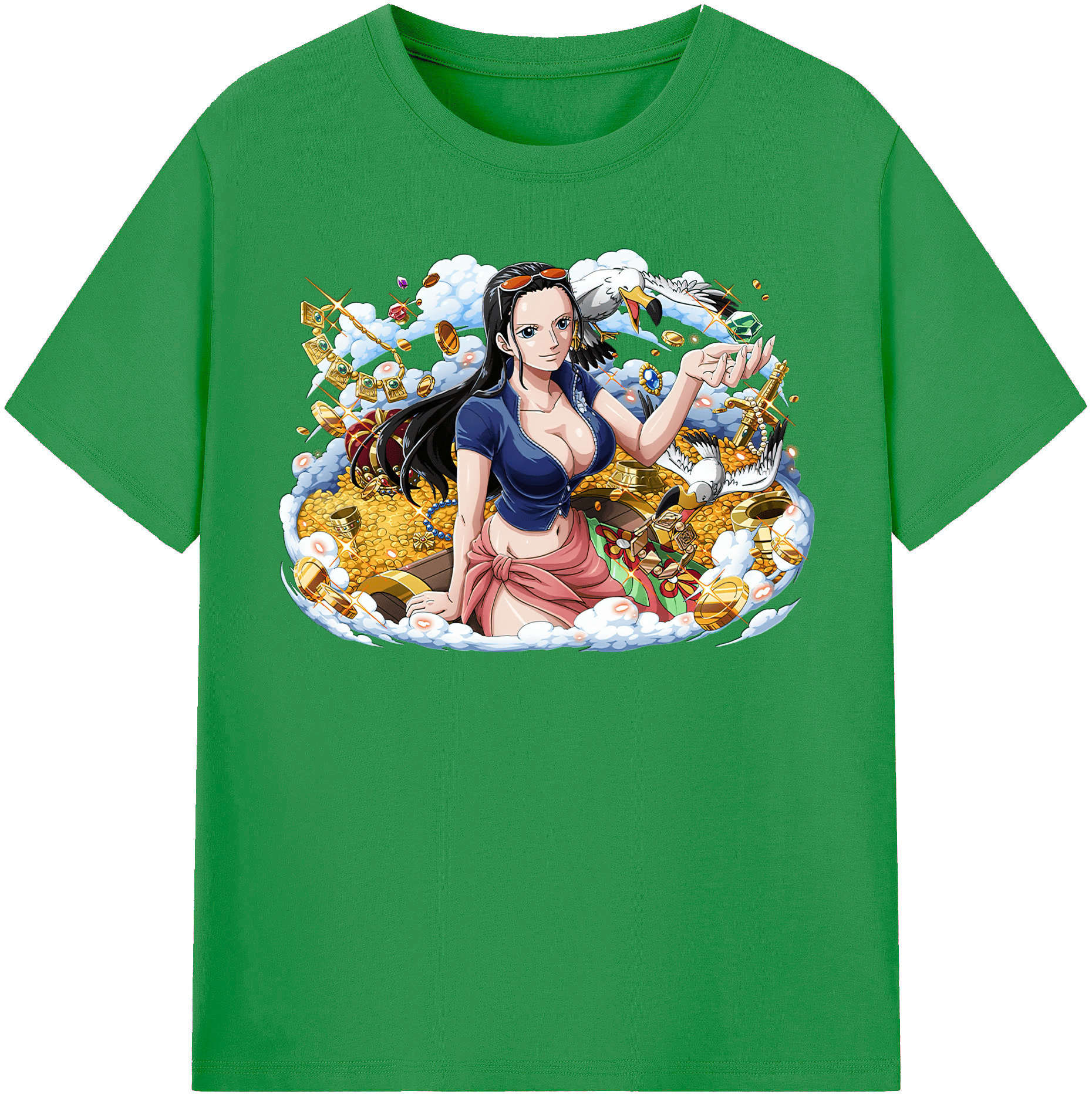 ワンピース ニコ・ロビン ONE PIECE Nico Robin レディースカジュアルプリントTシャツ（綿100％）