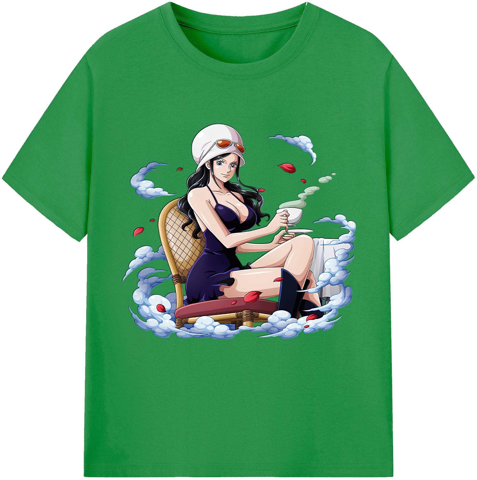 ワンピース ニコ・ロビン ONE PIECE Nico Robin レディースカジュアルプリントTシャツ（綿100％）