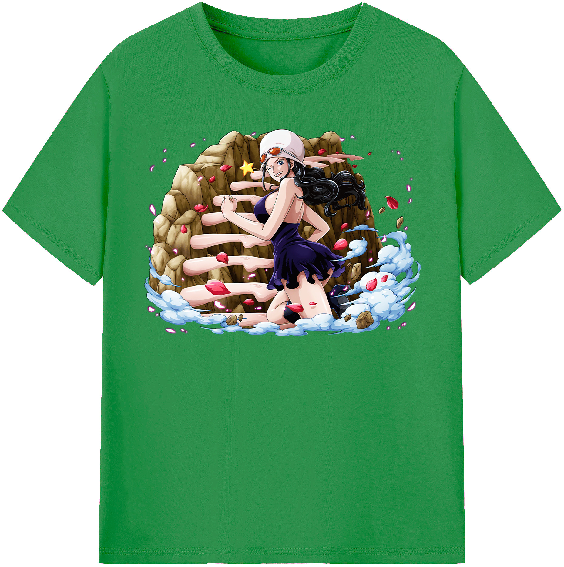 ワンピース ニコ・ロビン ONE PIECE Nico Robin レディースカジュアルプリントTシャツ（綿100％）