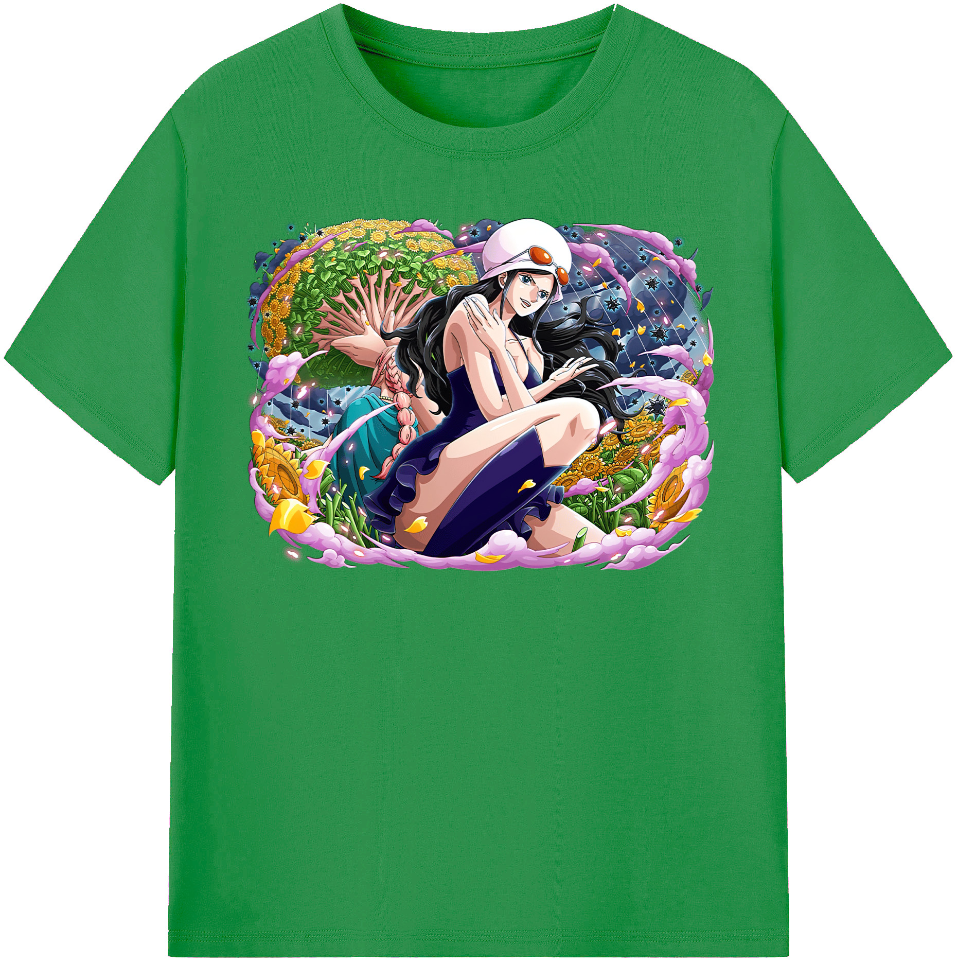 ワンピース ニコ・ロビン ONE PIECE Nico Robin レディースカジュアルプリントTシャツ（綿100％）