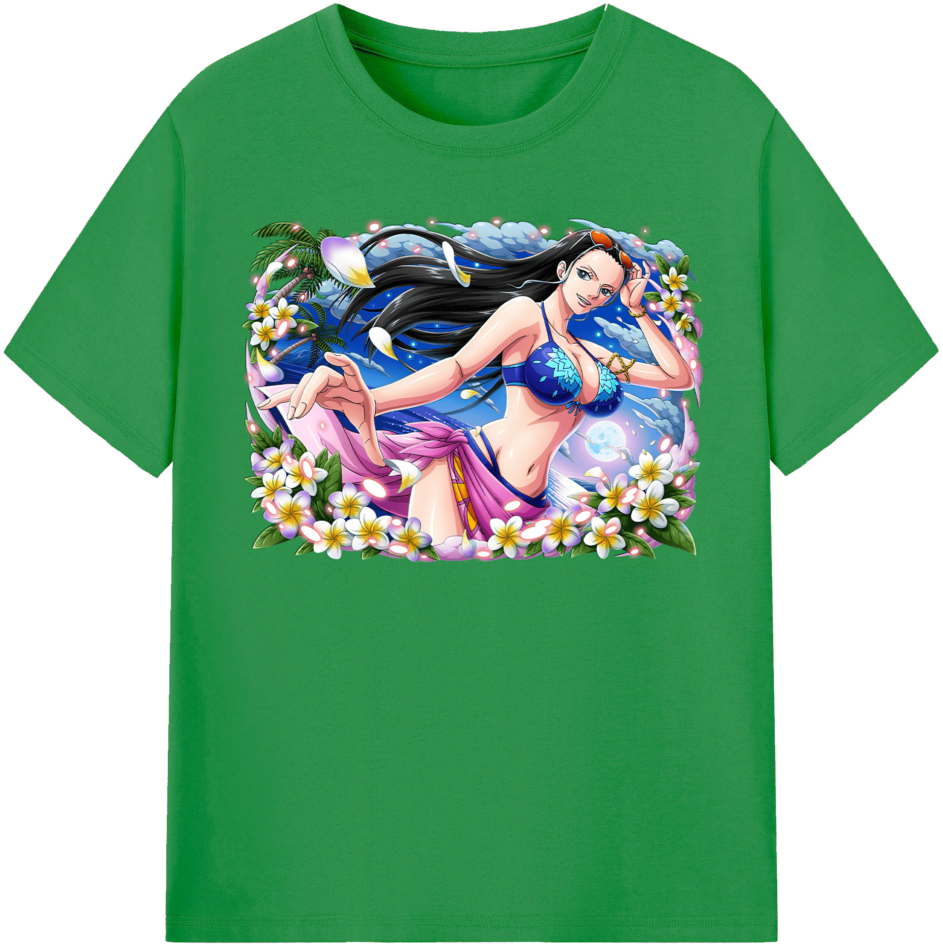 （画像用） ワンピース ニコ・ロビン ONE PIECE Nico Robin レディースカジュアルプリントTシャツ（綿100％）