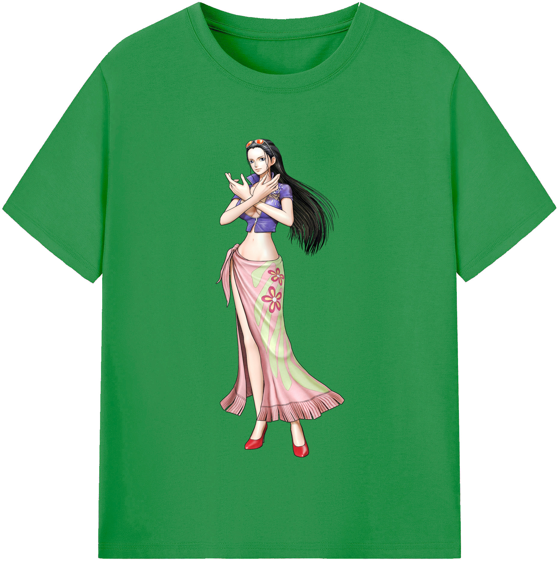 ワンピース ニコ・ロビン ONE PIECE Nico Robin レディースカジュアルプリントTシャツ（綿100％）