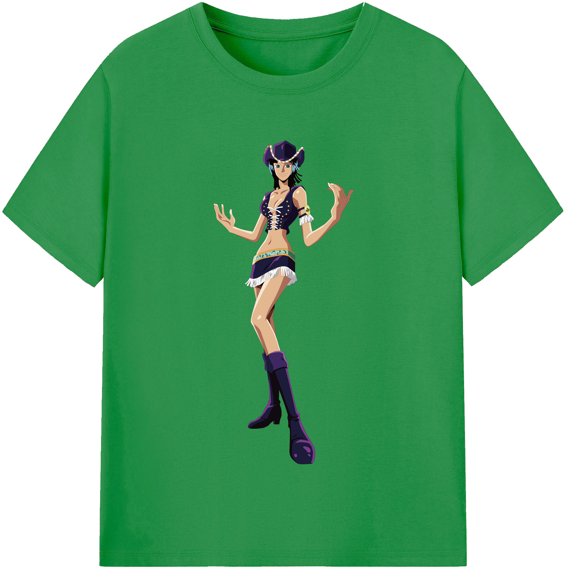 ワンピース ニコ・ロビン ONE PIECE Nico Robin レディースカジュアルプリントTシャツ（綿100％）