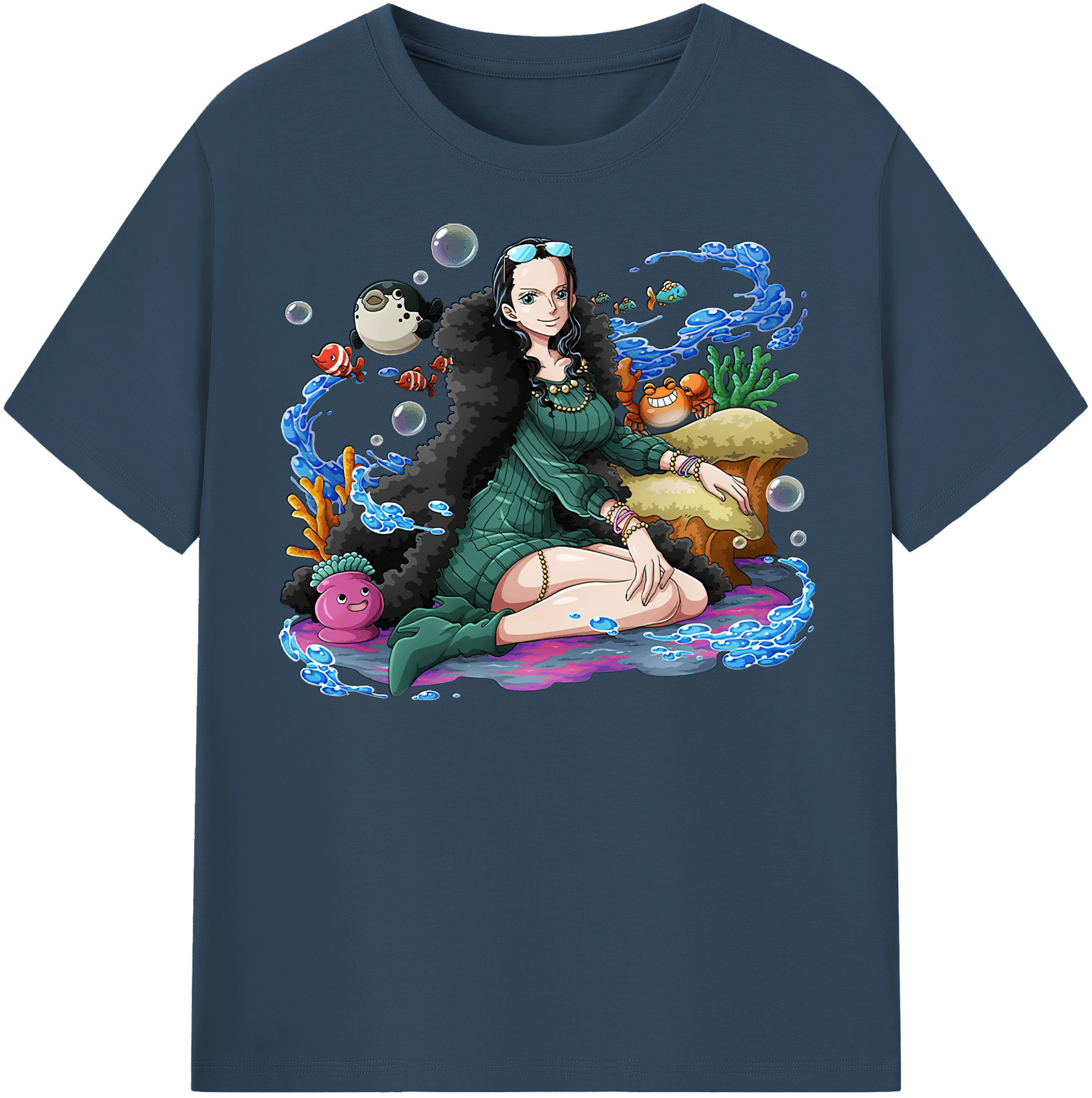 （画像用） ワンピース ニコ・ロビン ONE PIECE Nico Robin レディースカジュアルプリントTシャツ（綿100％）