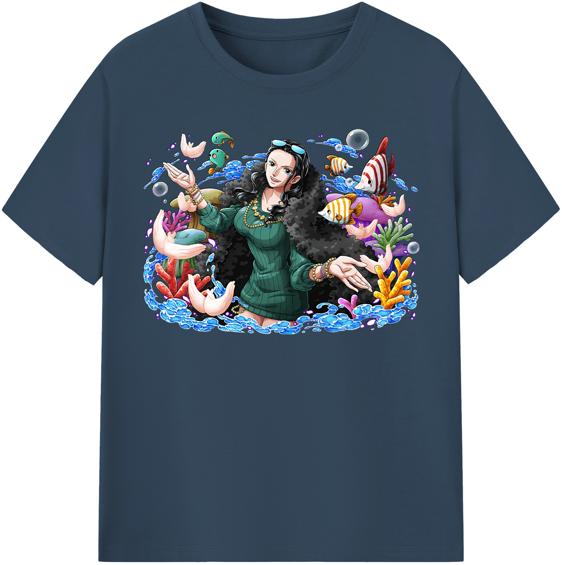 ワンピース ニコ・ロビン ONE PIECE Nico Robin レディースカジュアルプリントTシャツ（綿100％）