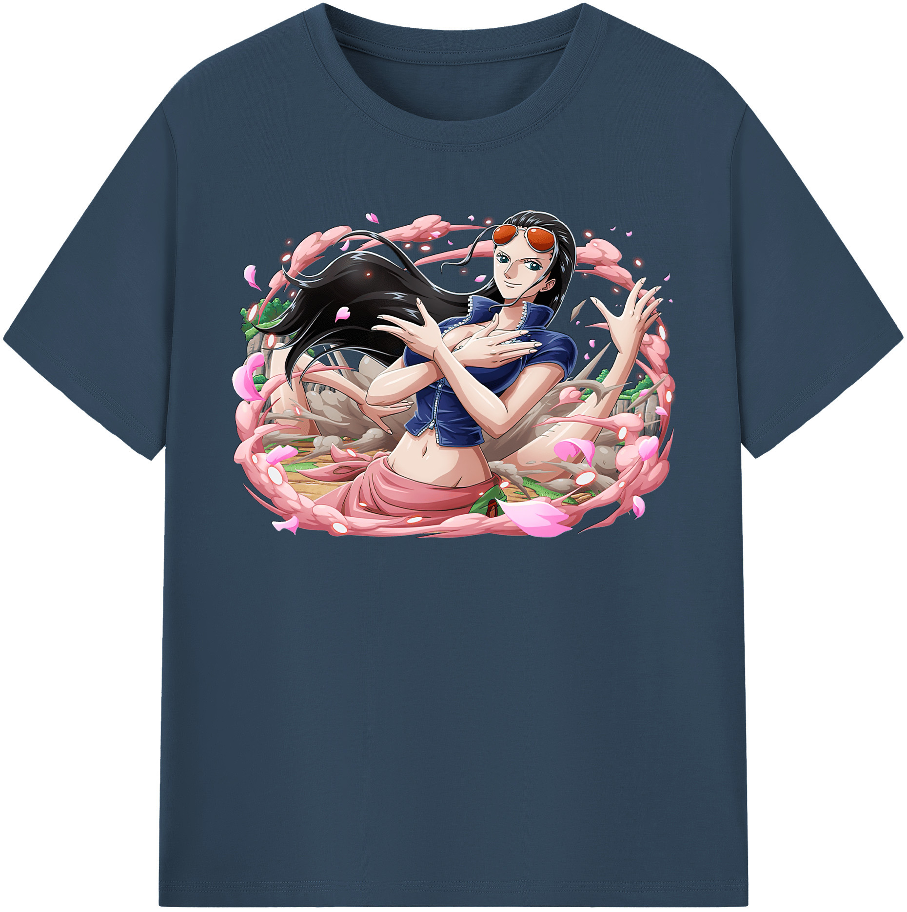 ワンピース ニコ・ロビン ONE PIECE Nico Robin レディースカジュアルプリントTシャツ（綿100％）