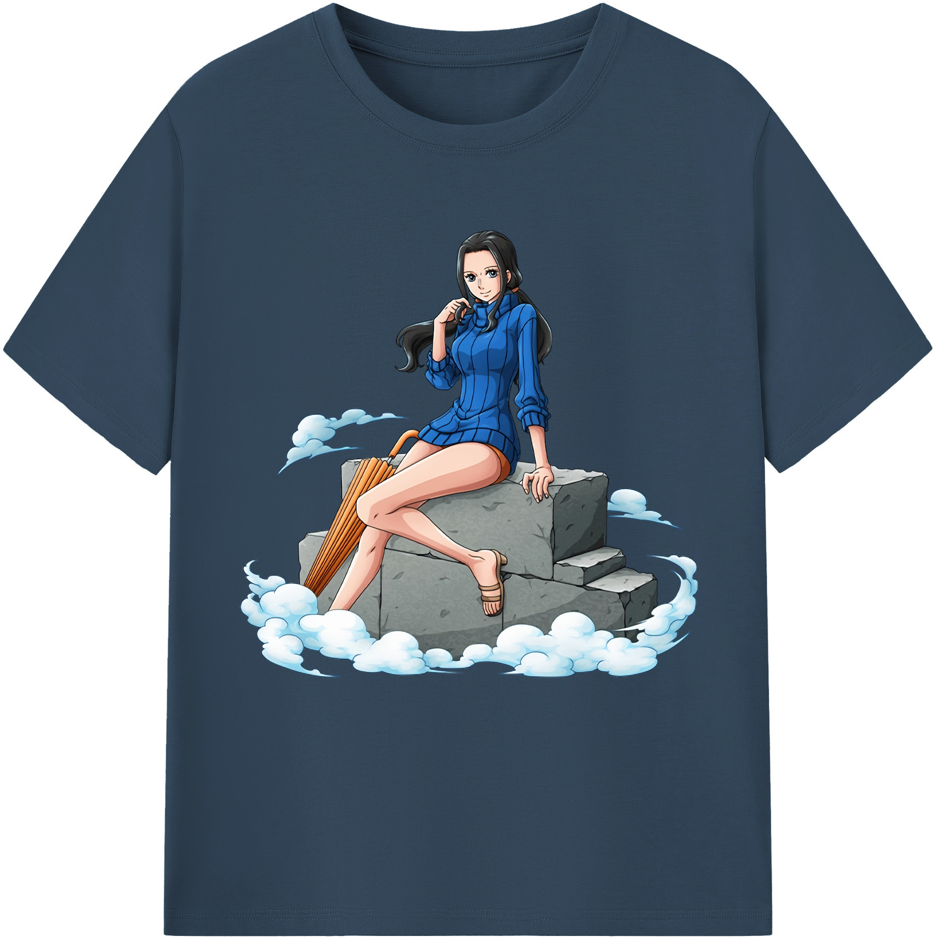 ワンピース ニコ・ロビン ONE PIECE Nico Robin レディースカジュアルプリントTシャツ（綿100％）