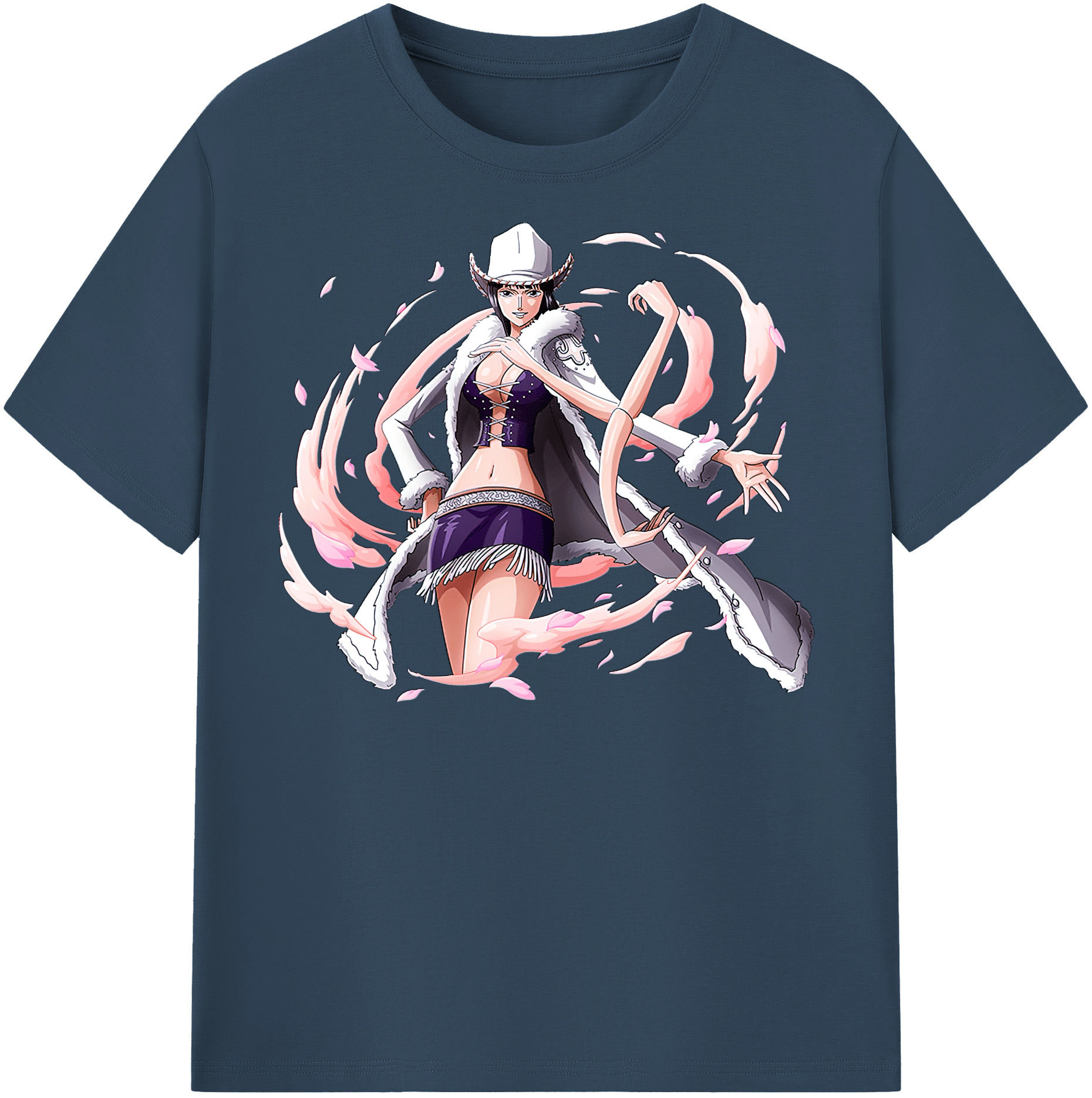 ワンピース ニコ・ロビン ONE PIECE Nico Robin レディースカジュアルプリントTシャツ（綿100％）