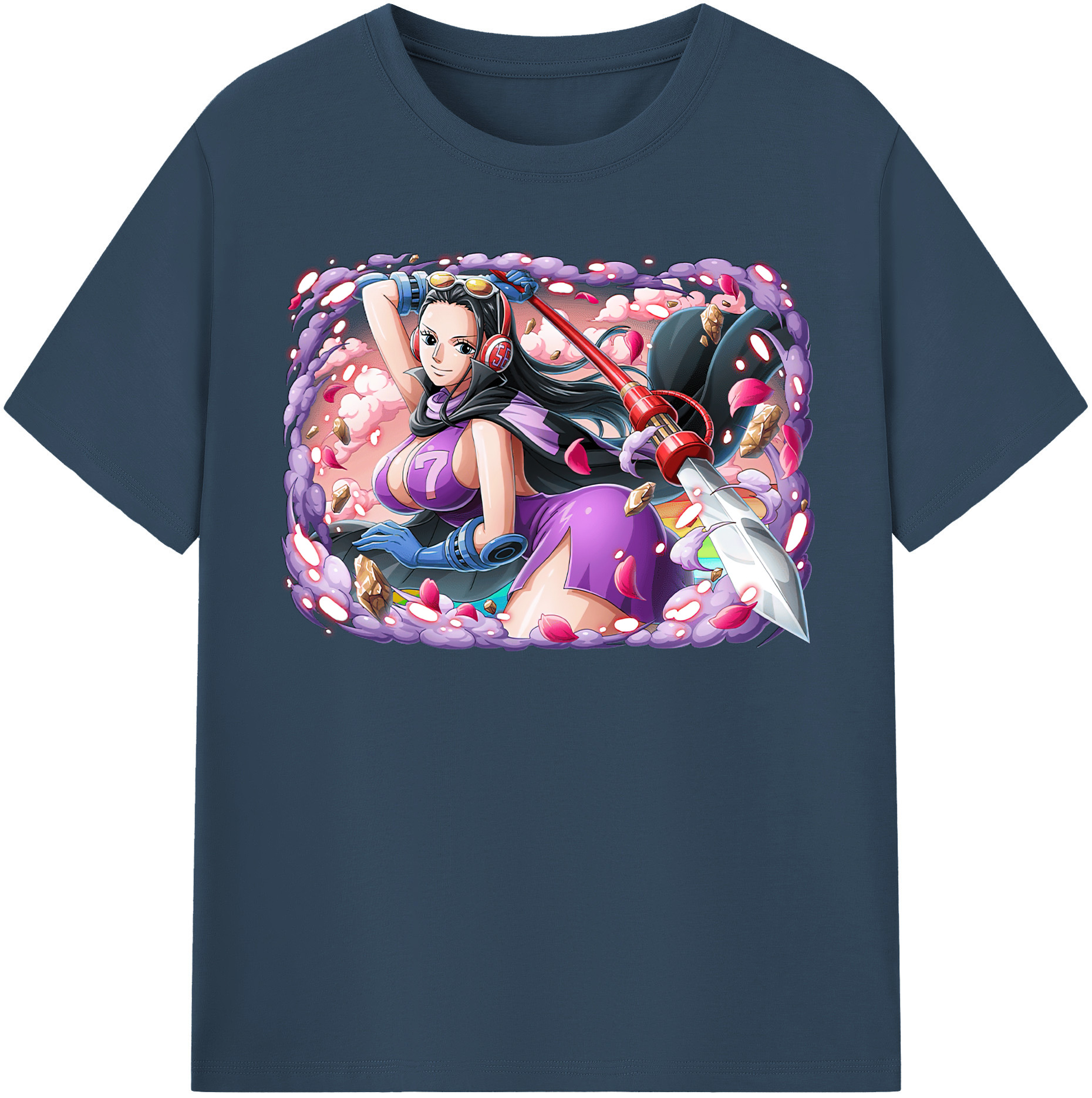 ワンピース ニコ・ロビン ONE PIECE Nico Robin レディースカジュアルプリントTシャツ（綿100％）