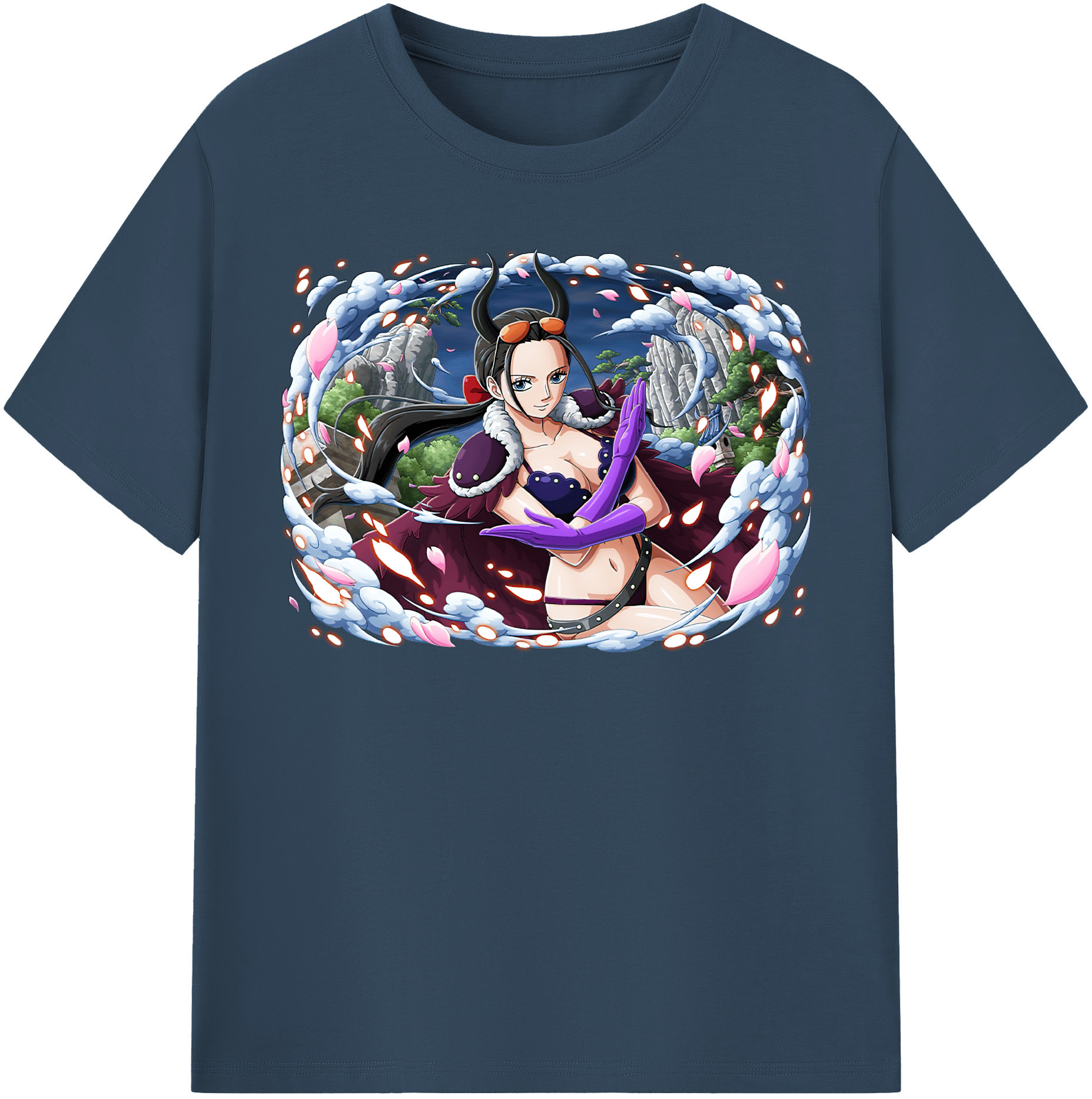 ワンピース ニコ・ロビン ONE PIECE Nico Robin レディースカジュアルプリントTシャツ（綿100％）