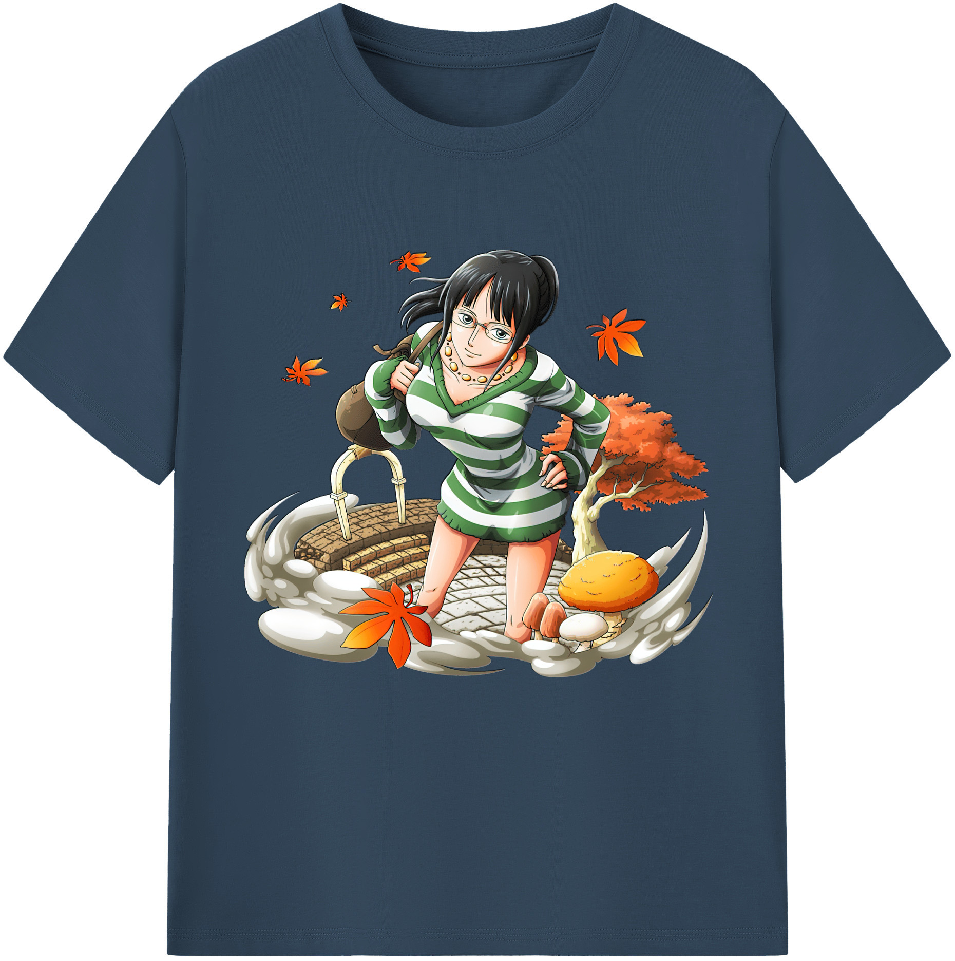 ワンピース ニコ・ロビン ONE PIECE Nico Robin レディースカジュアルプリントTシャツ（綿100％）
