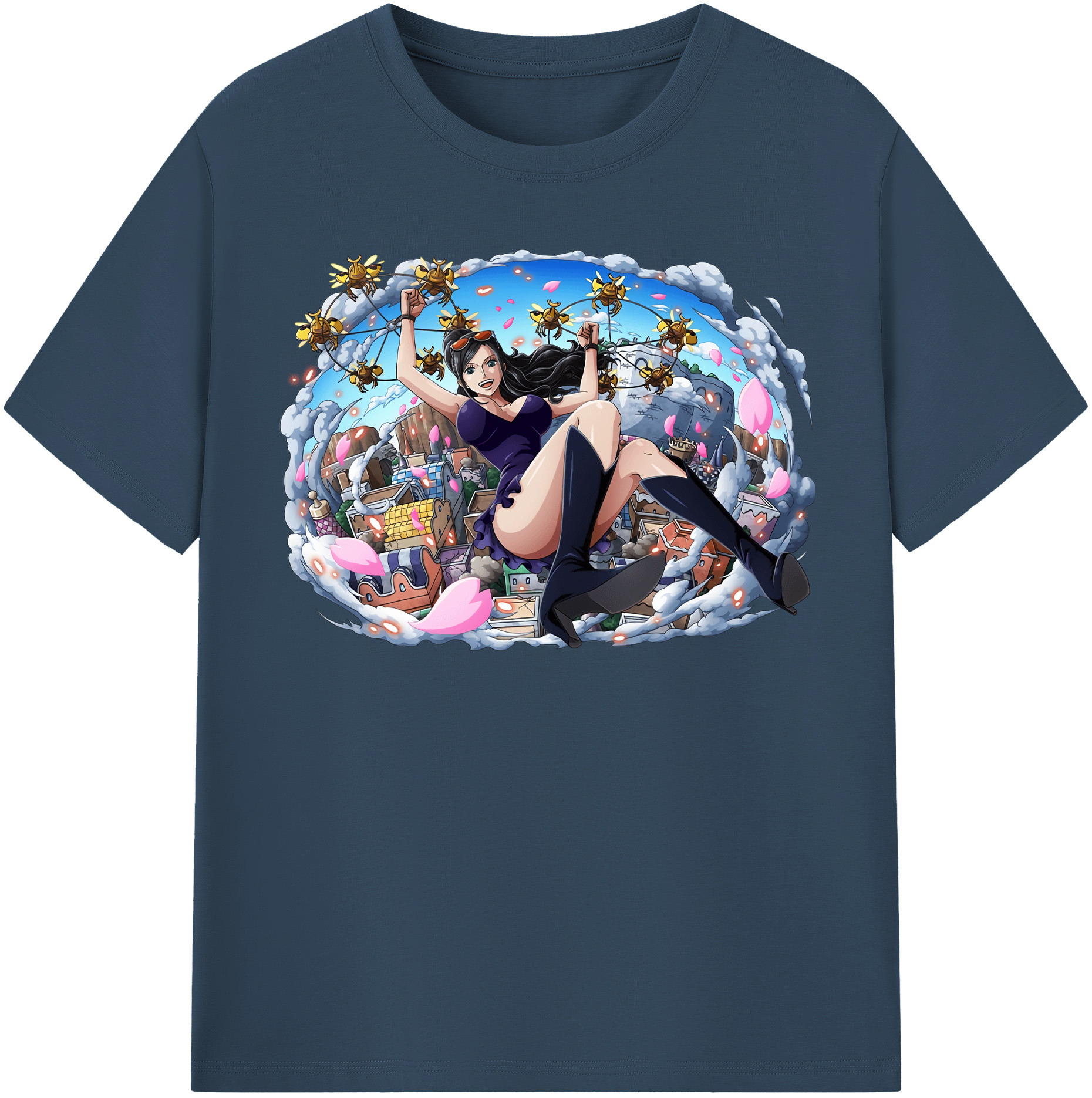ワンピース ニコ・ロビン ONE PIECE Nico Robin レディースカジュアルプリントTシャツ（綿100％）