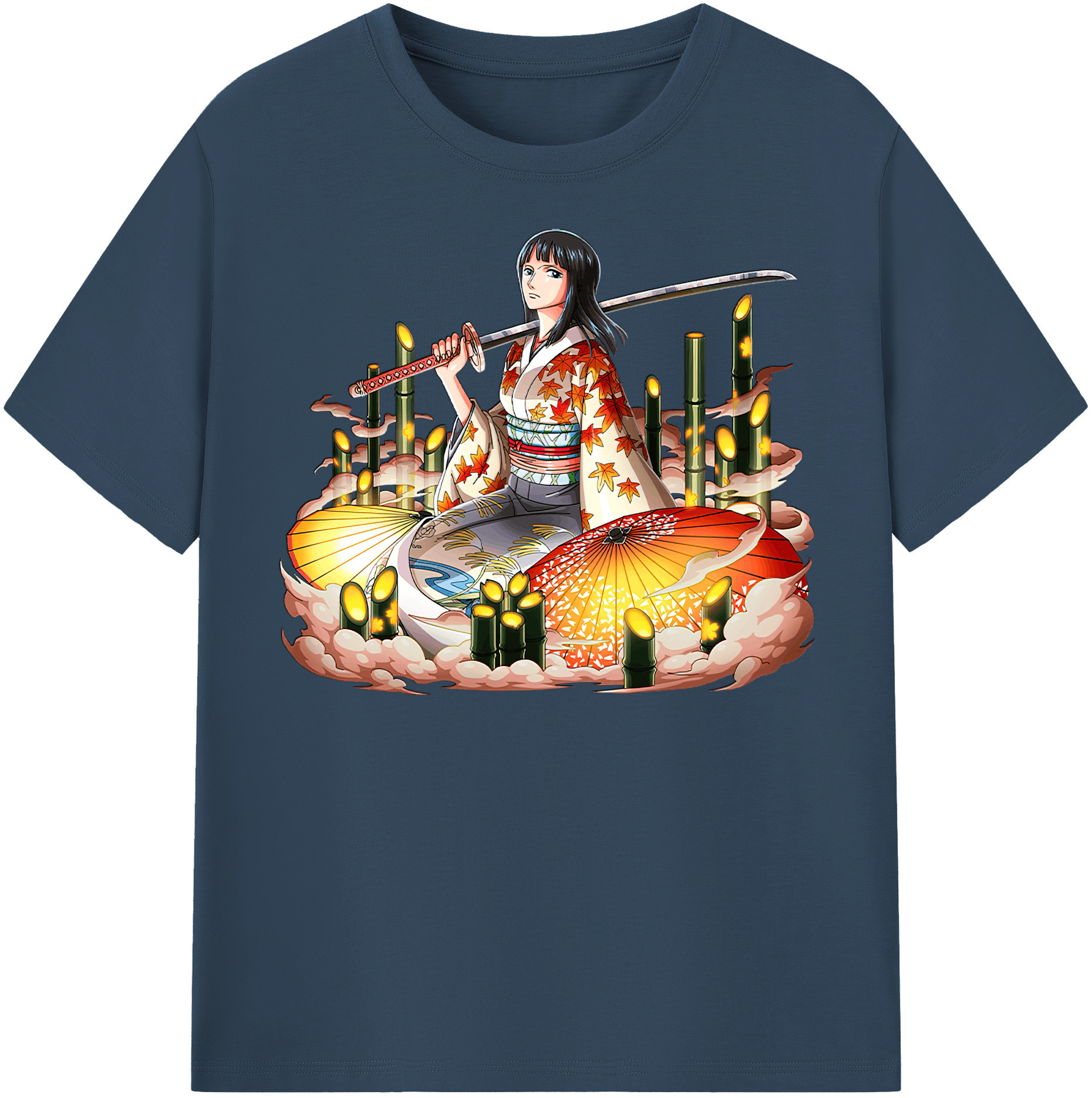 ワンピース ニコ・ロビン ONE PIECE Nico Robin レディースカジュアルプリントTシャツ（綿100％）