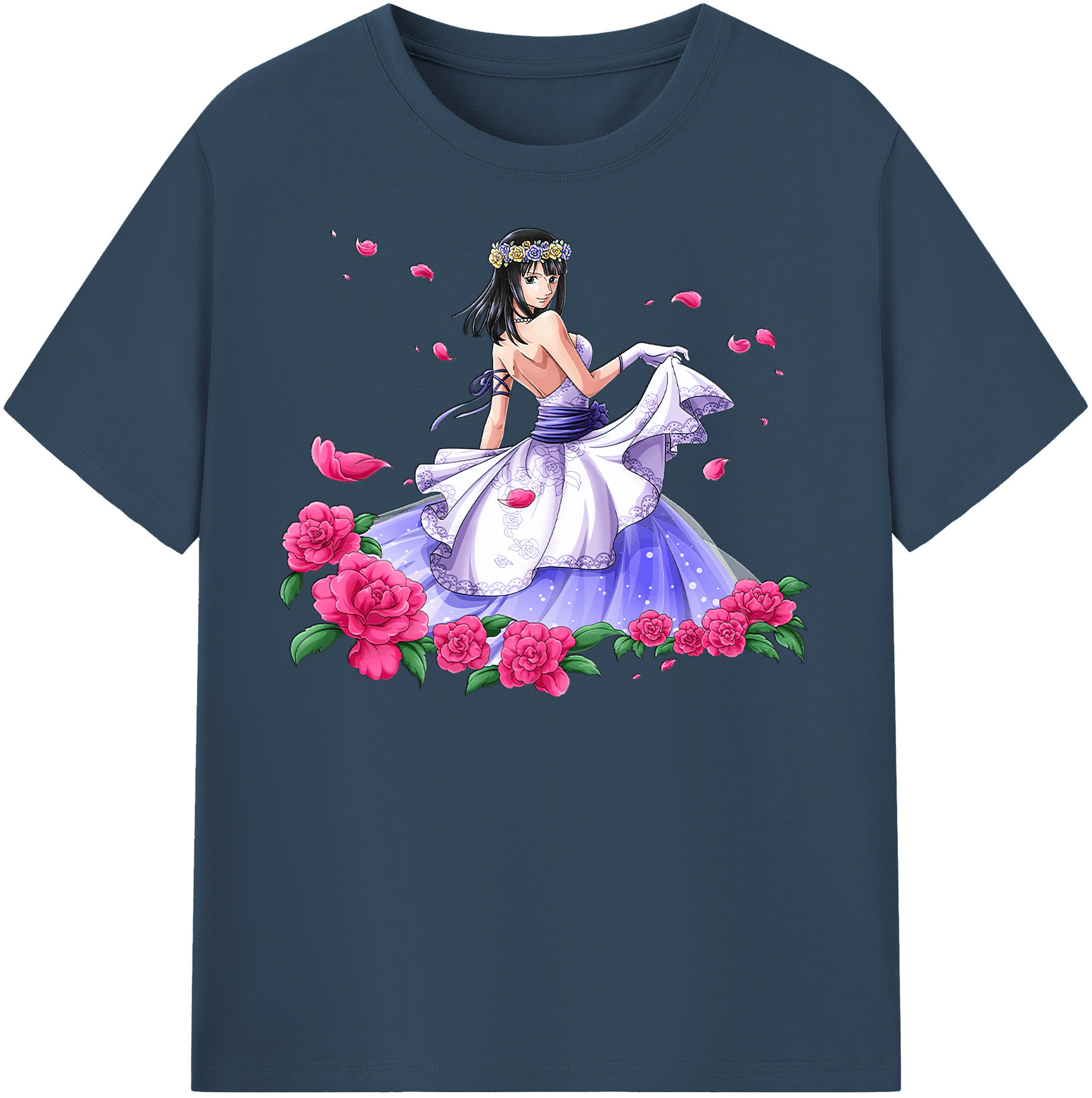 ワンピース ニコ・ロビン ONE PIECE Nico Robin レディースカジュアルプリントTシャツ（綿100％）