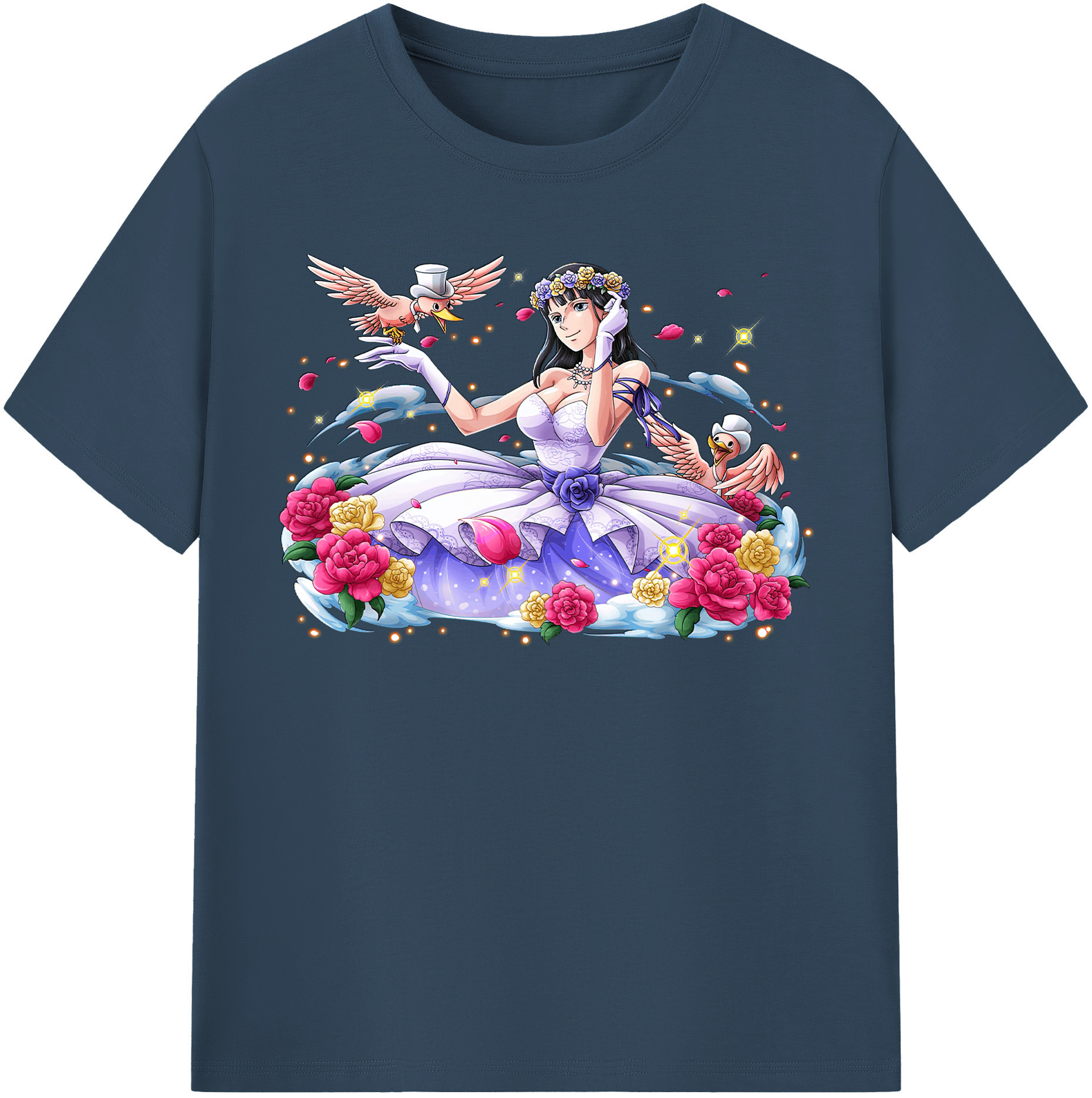 ワンピース ニコ・ロビン ONE PIECE Nico Robin レディースカジュアルプリントTシャツ（綿100％）
