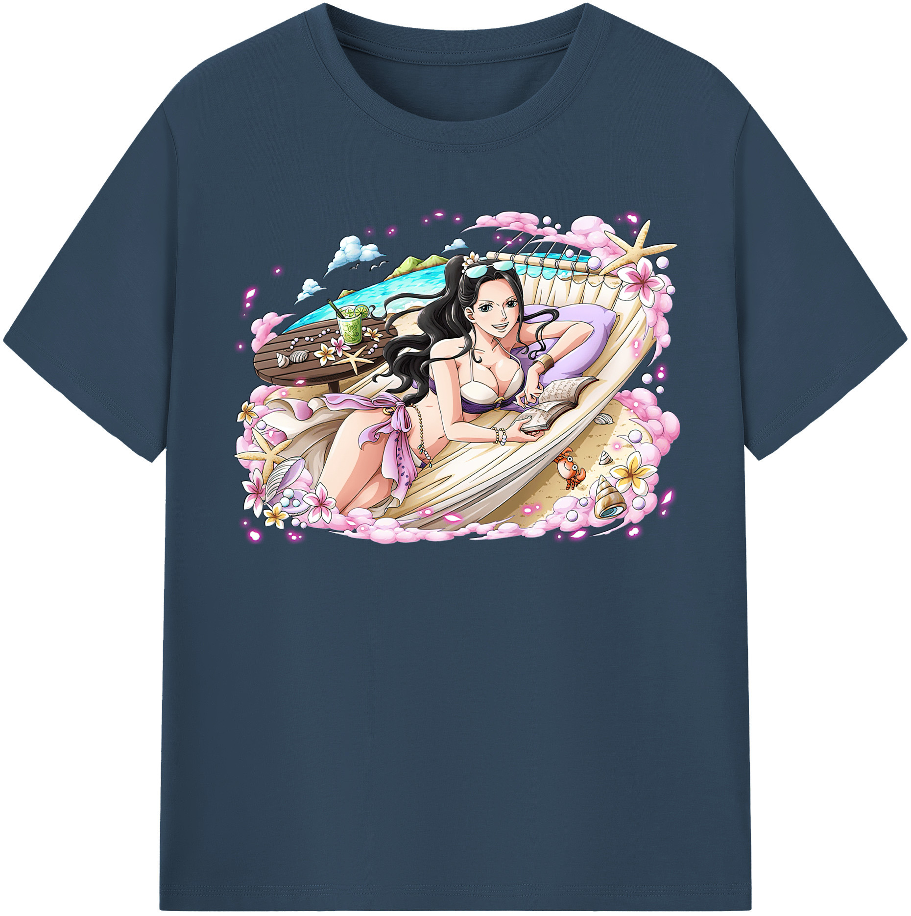 ワンピース ニコ・ロビン ONE PIECE Nico Robin レディースカジュアルプリントTシャツ（綿100％）