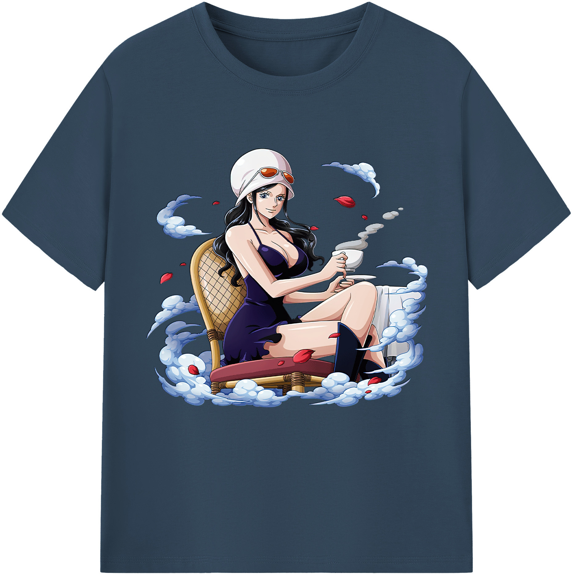 ワンピース ニコ・ロビン ONE PIECE Nico Robin レディースカジュアルプリントTシャツ（綿100％）