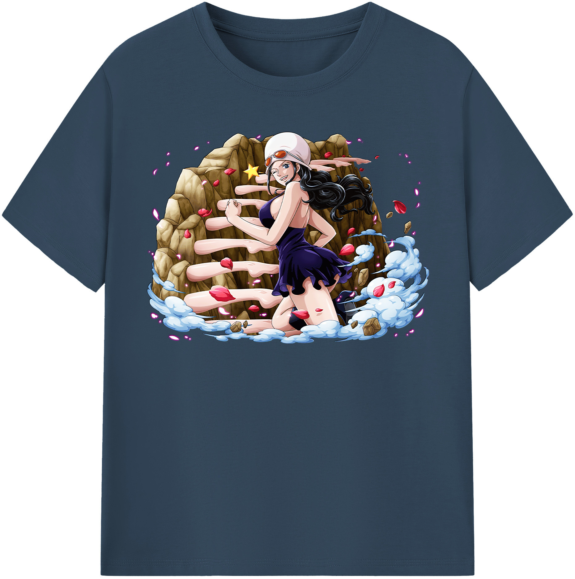 ワンピース ニコ・ロビン ONE PIECE Nico Robin レディースカジュアルプリントTシャツ（綿100％）