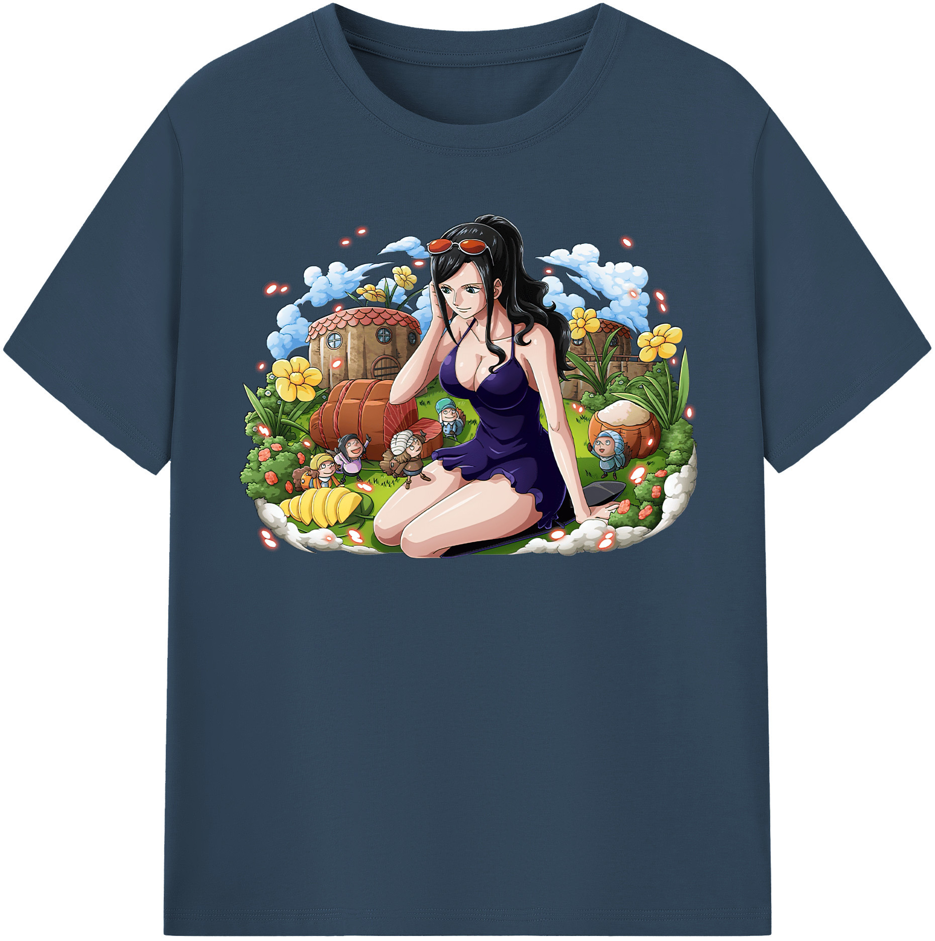 ワンピース ニコ・ロビン ONE PIECE Nico Robin レディースカジュアルプリントTシャツ（綿100％）