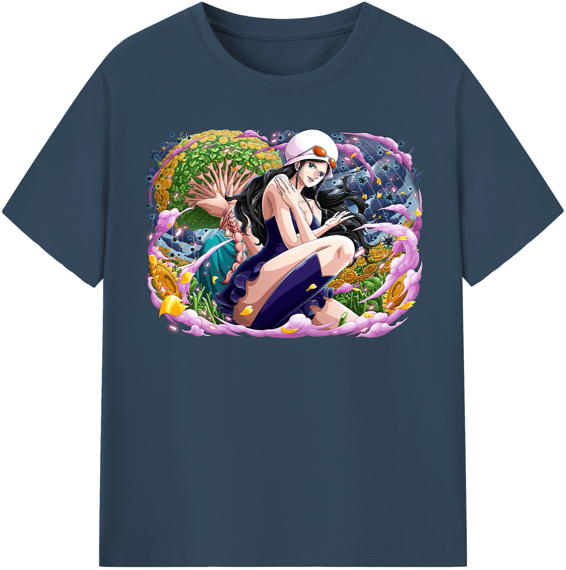 ワンピース ニコ・ロビン ONE PIECE Nico Robin レディースカジュアルプリントTシャツ（綿100％）