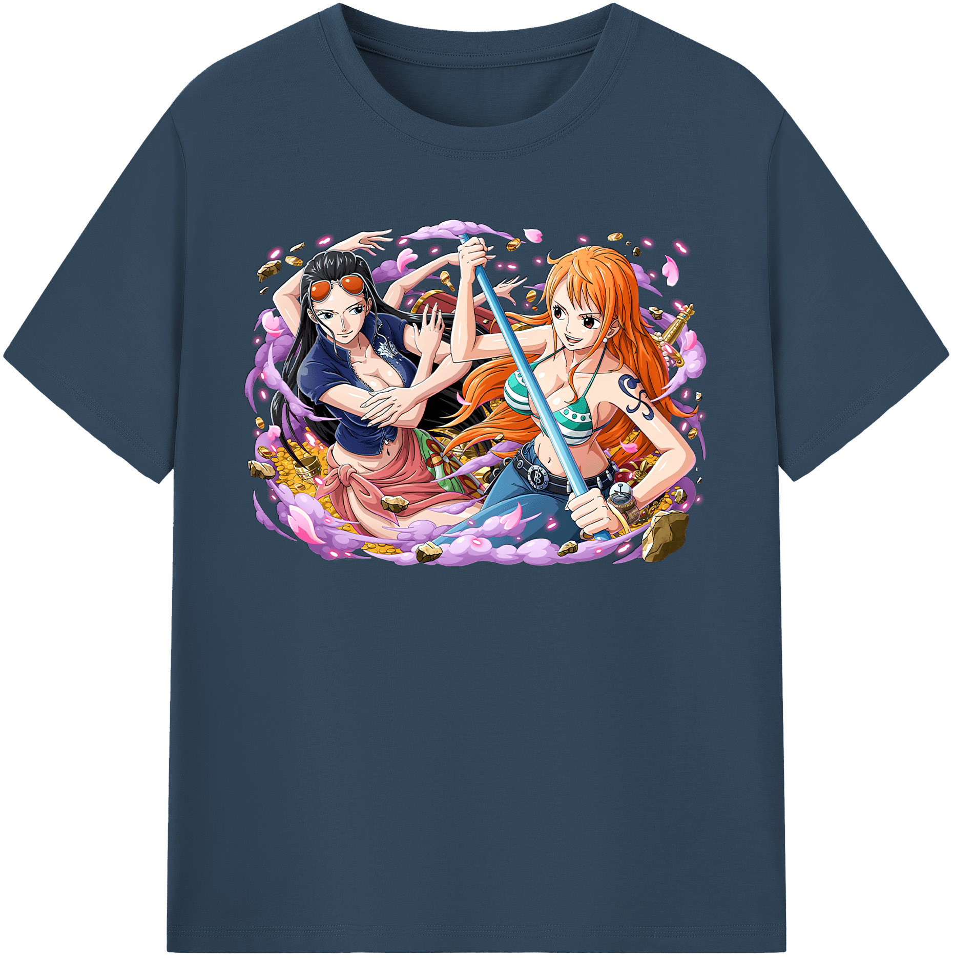ワンピース ニコ・ロビン ONE PIECE Nico Robin レディースカジュアルプリントTシャツ（綿100％）