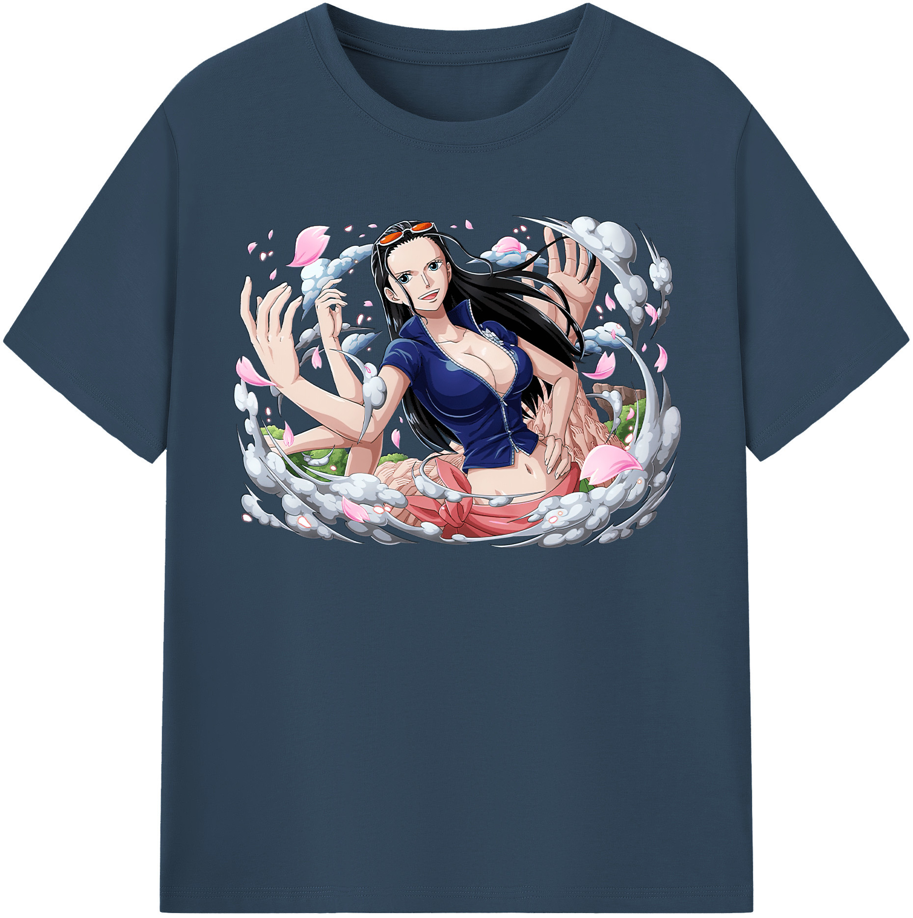 ワンピース ニコ・ロビン ONE PIECE Nico Robin レディースカジュアルプリントTシャツ（綿100％）