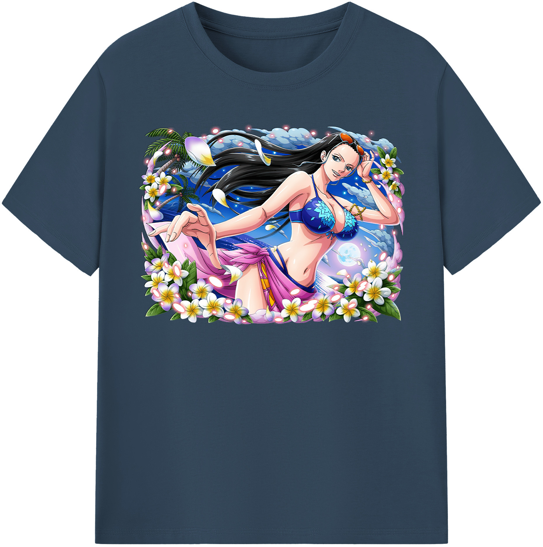 （画像用） ワンピース ニコ・ロビン ONE PIECE Nico Robin レディースカジュアルプリントTシャツ（綿100％）