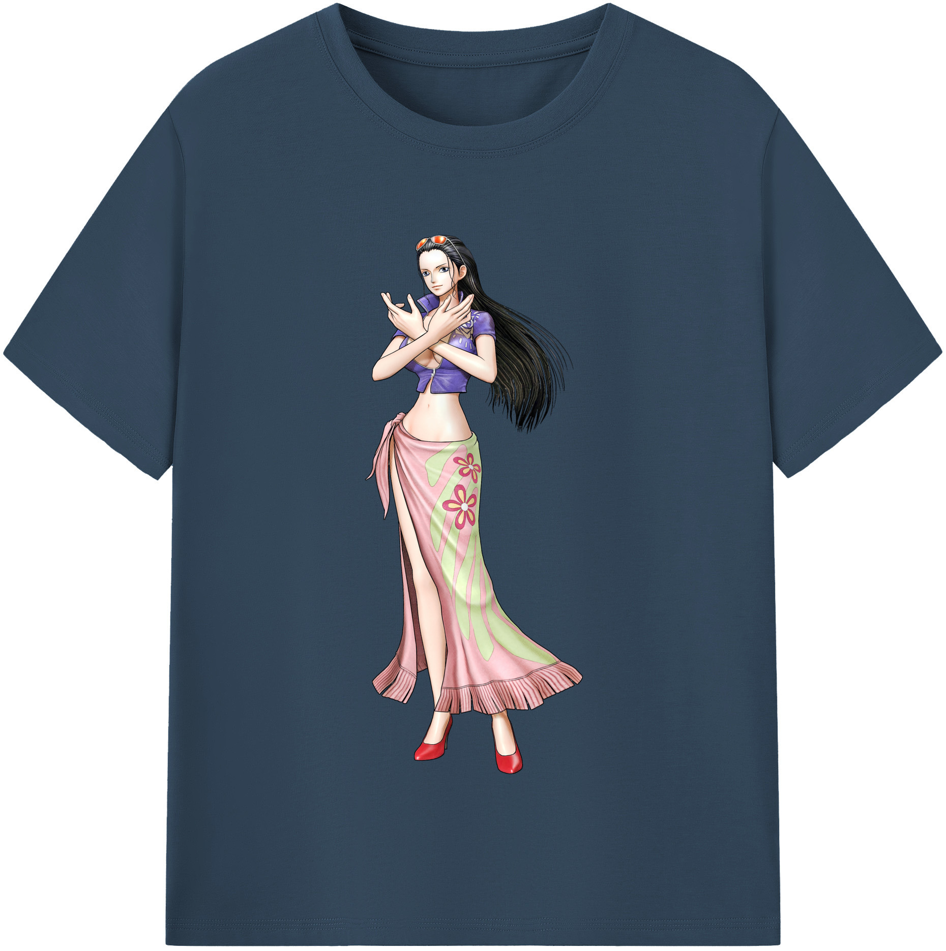 ワンピース ニコ・ロビン ONE PIECE Nico Robin レディースカジュアルプリントTシャツ（綿100％）