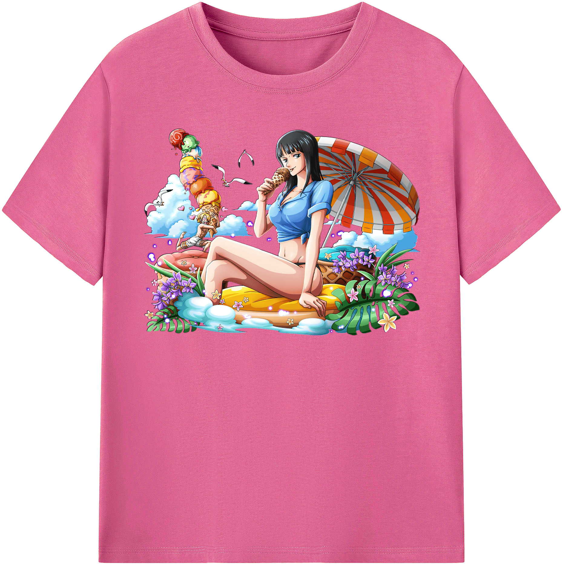 ワンピース ニコ・ロビン ONE PIECE Nico Robin レディースカジュアルプリントTシャツ（綿100％）
