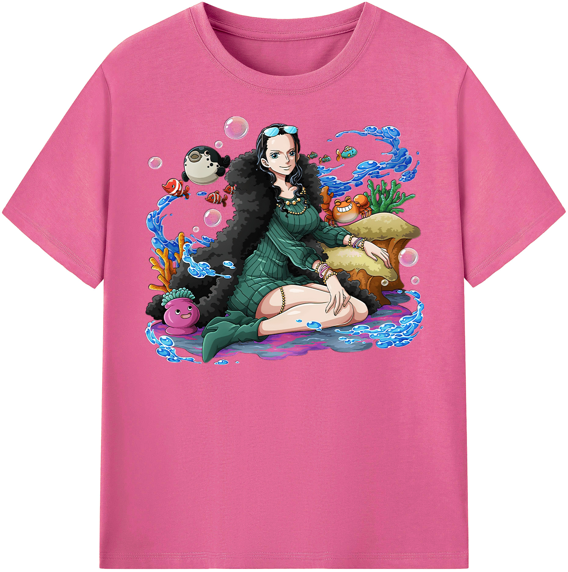 （画像用） ワンピース ニコ・ロビン ONE PIECE Nico Robin レディースカジュアルプリントTシャツ（綿100％）