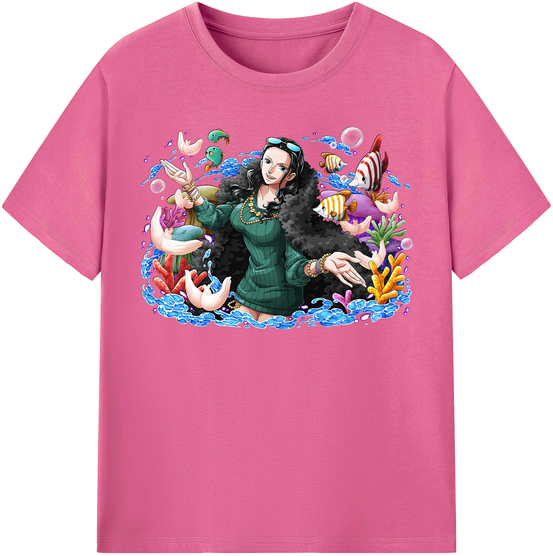ワンピース ニコ・ロビン ONE PIECE Nico Robin レディースカジュアルプリントTシャツ（綿100％）