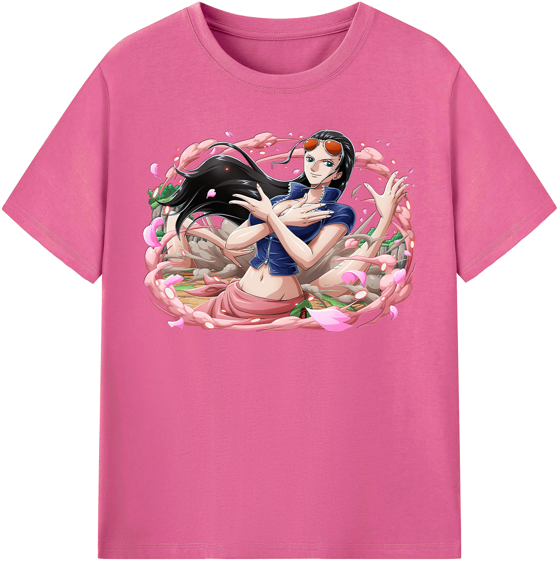 ワンピース ニコ・ロビン ONE PIECE Nico Robin レディースカジュアルプリントTシャツ（綿100％）