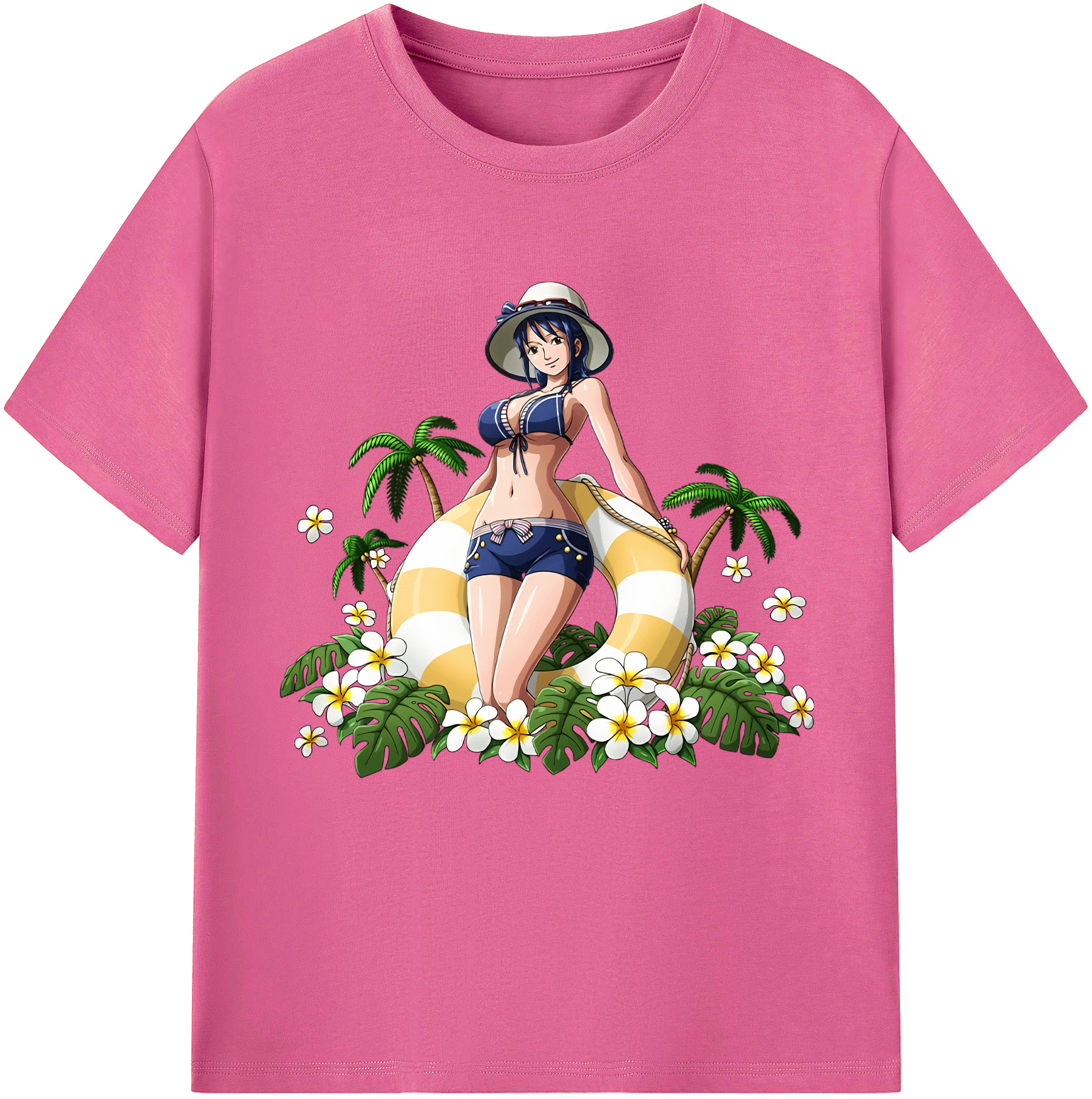 ワンピース ニコ・ロビン ONE PIECE Nico Robin レディースカジュアルプリントTシャツ（綿100％）