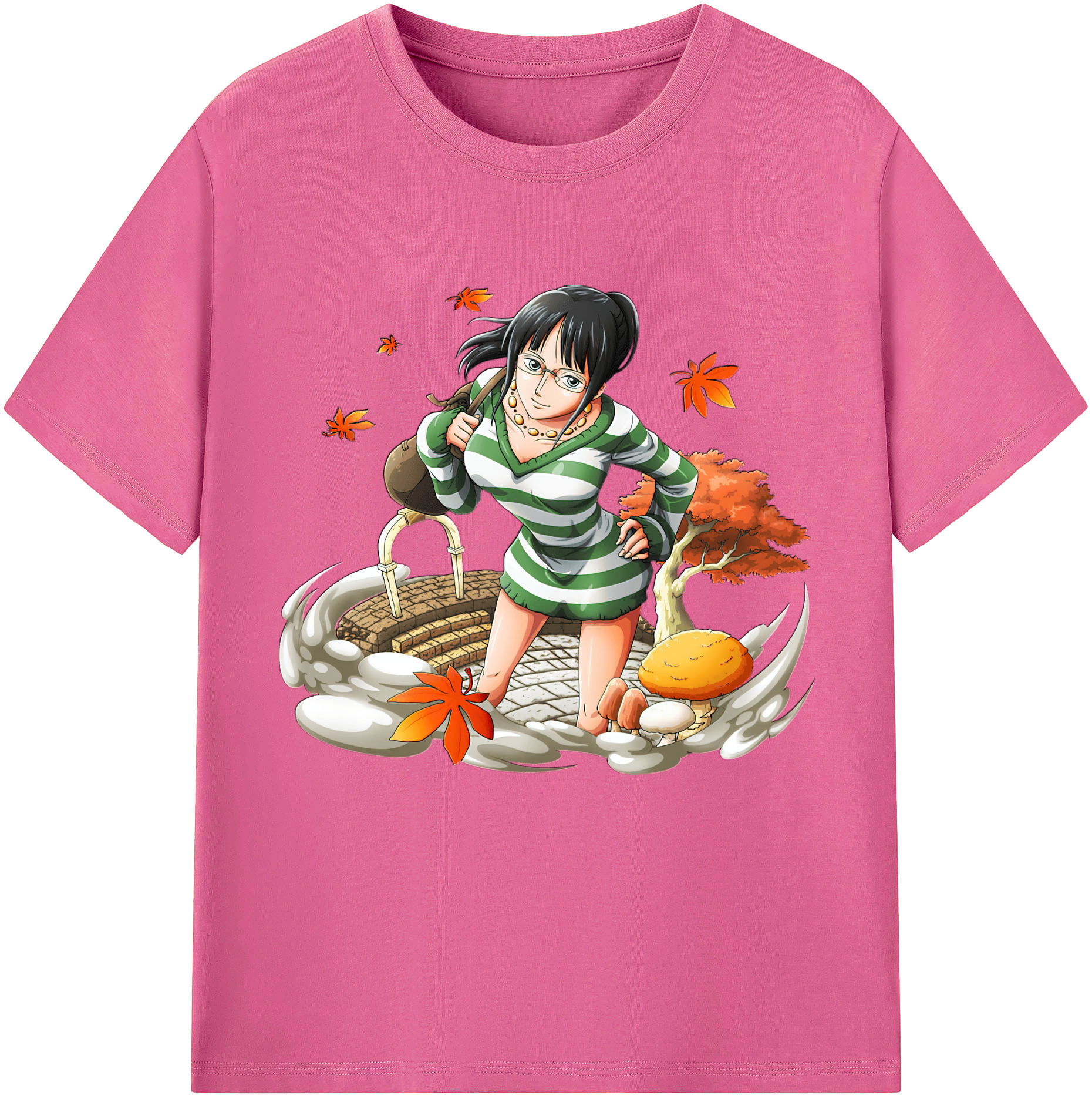 ワンピース ニコ・ロビン ONE PIECE Nico Robin レディースカジュアルプリントTシャツ（綿100％）