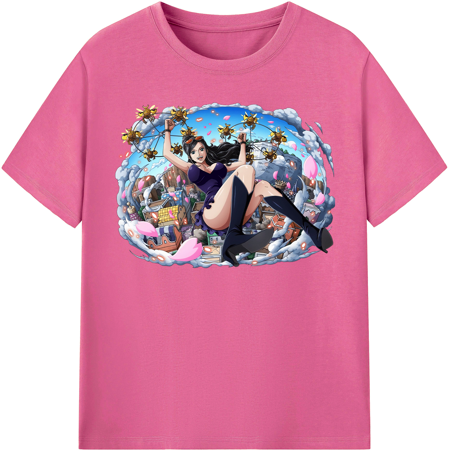 ワンピース ニコ・ロビン ONE PIECE Nico Robin レディースカジュアルプリントTシャツ（綿100％）