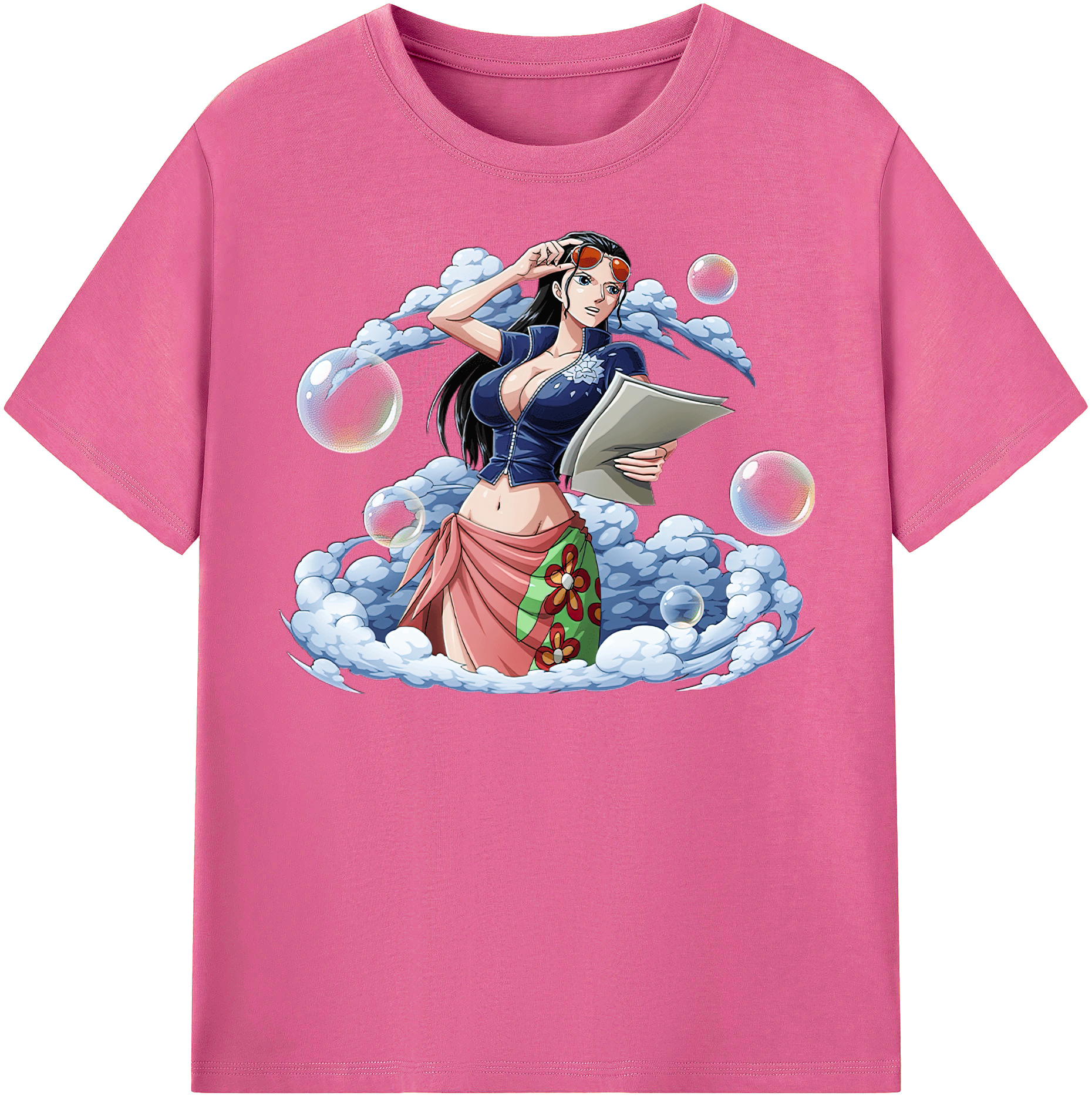 ワンピース ニコ・ロビン ONE PIECE Nico Robin レディースカジュアルプリントTシャツ（綿100％）