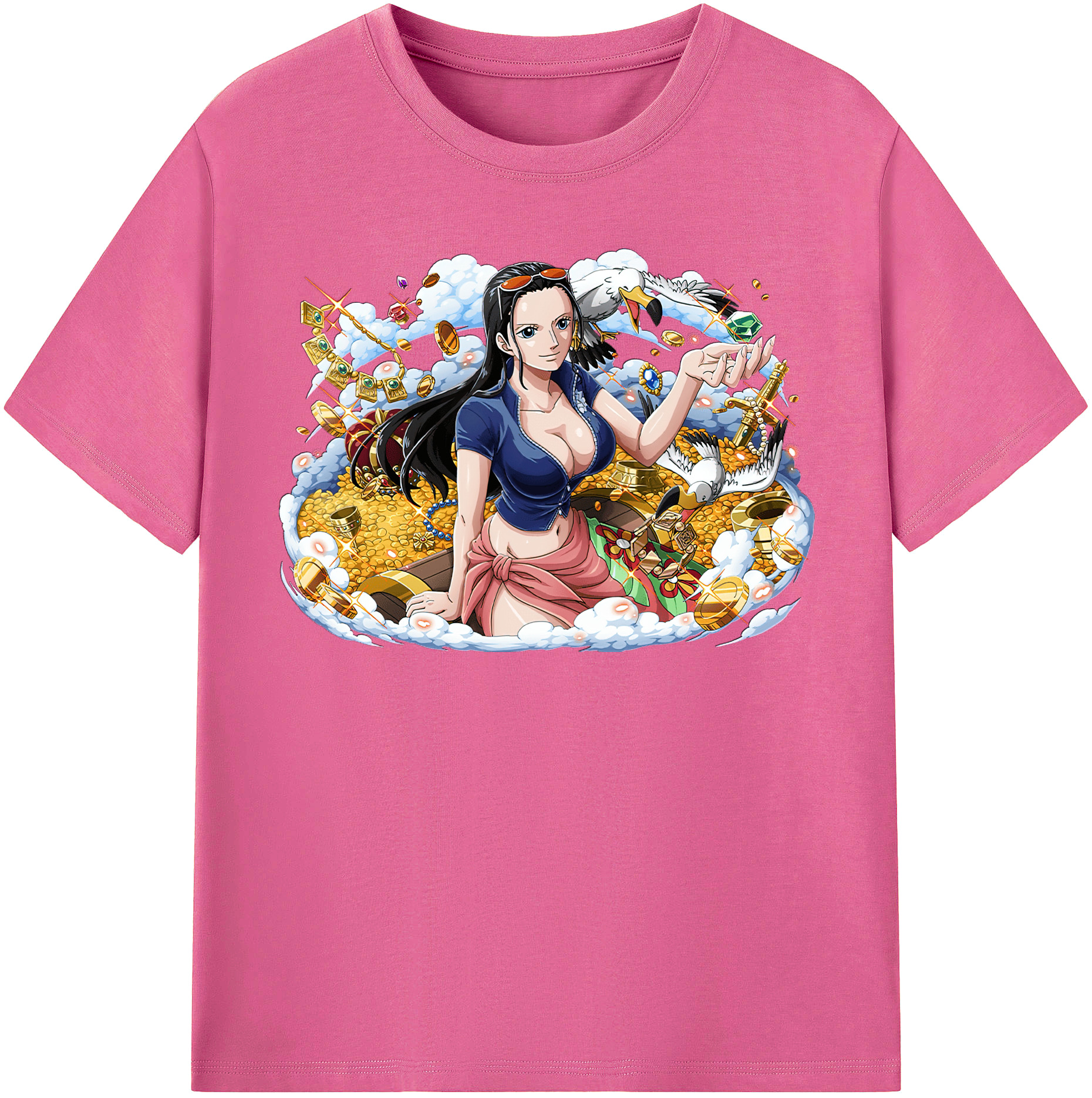 ワンピース ニコ・ロビン ONE PIECE Nico Robin レディースカジュアルプリントTシャツ（綿100％）