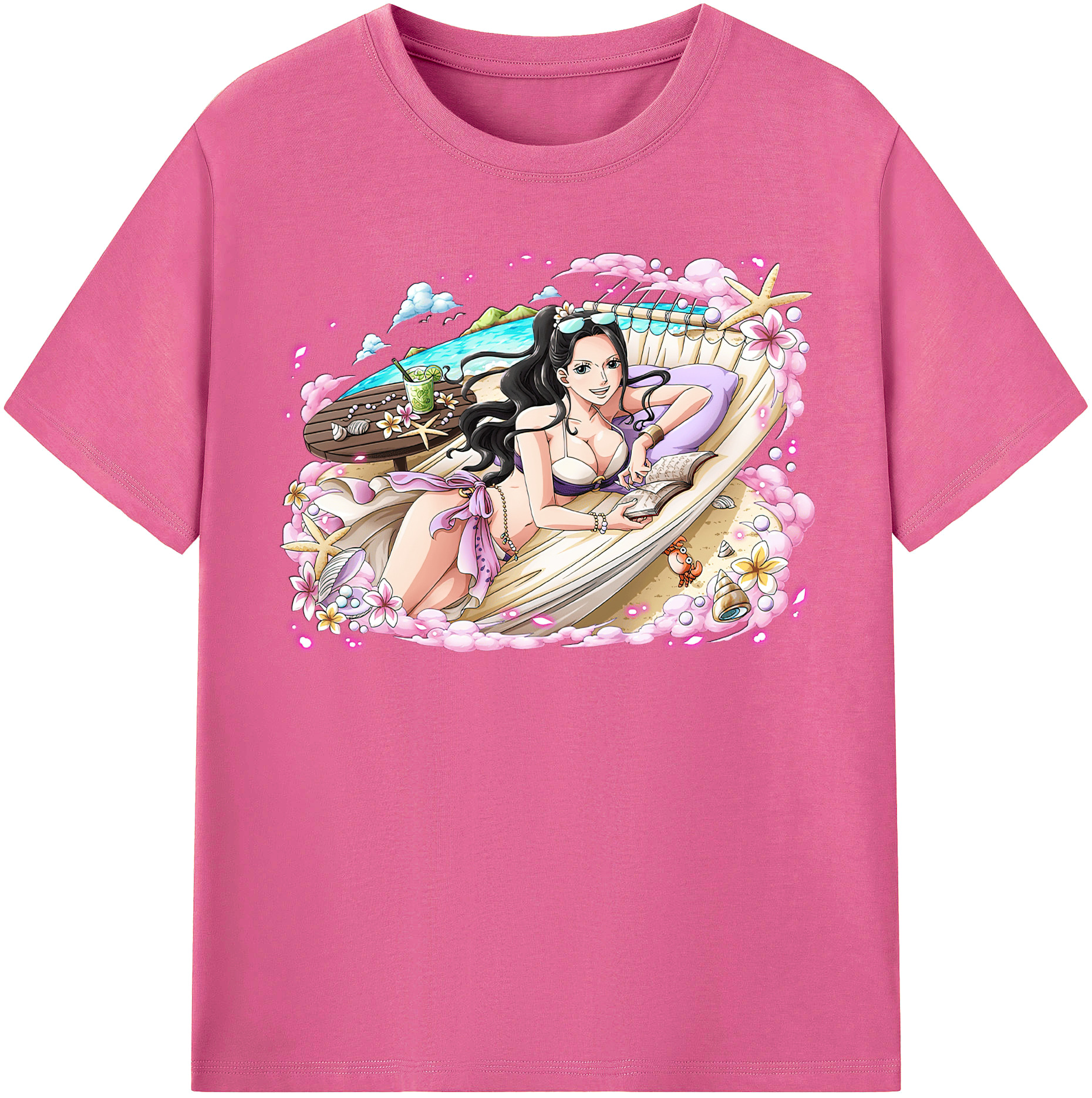 ワンピース ニコ・ロビン ONE PIECE Nico Robin レディースカジュアルプリントTシャツ（綿100％）