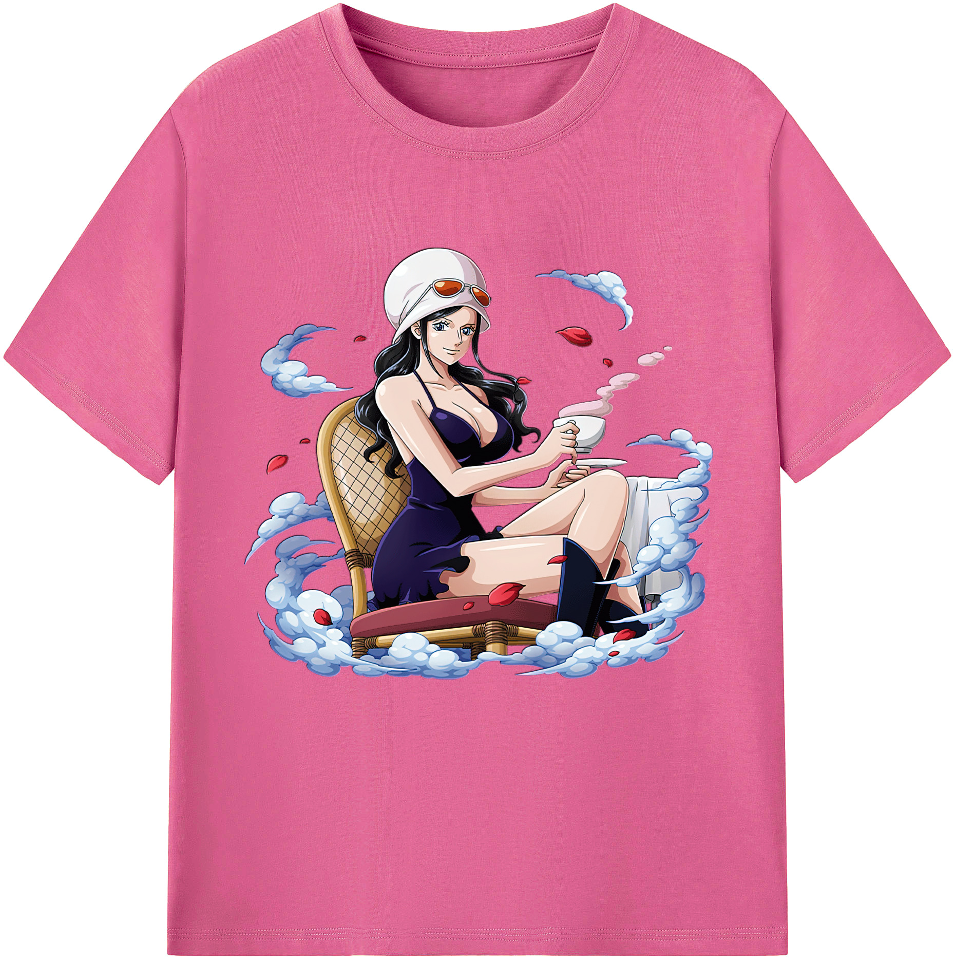 ワンピース ニコ・ロビン ONE PIECE Nico Robin レディースカジュアルプリントTシャツ（綿100％）