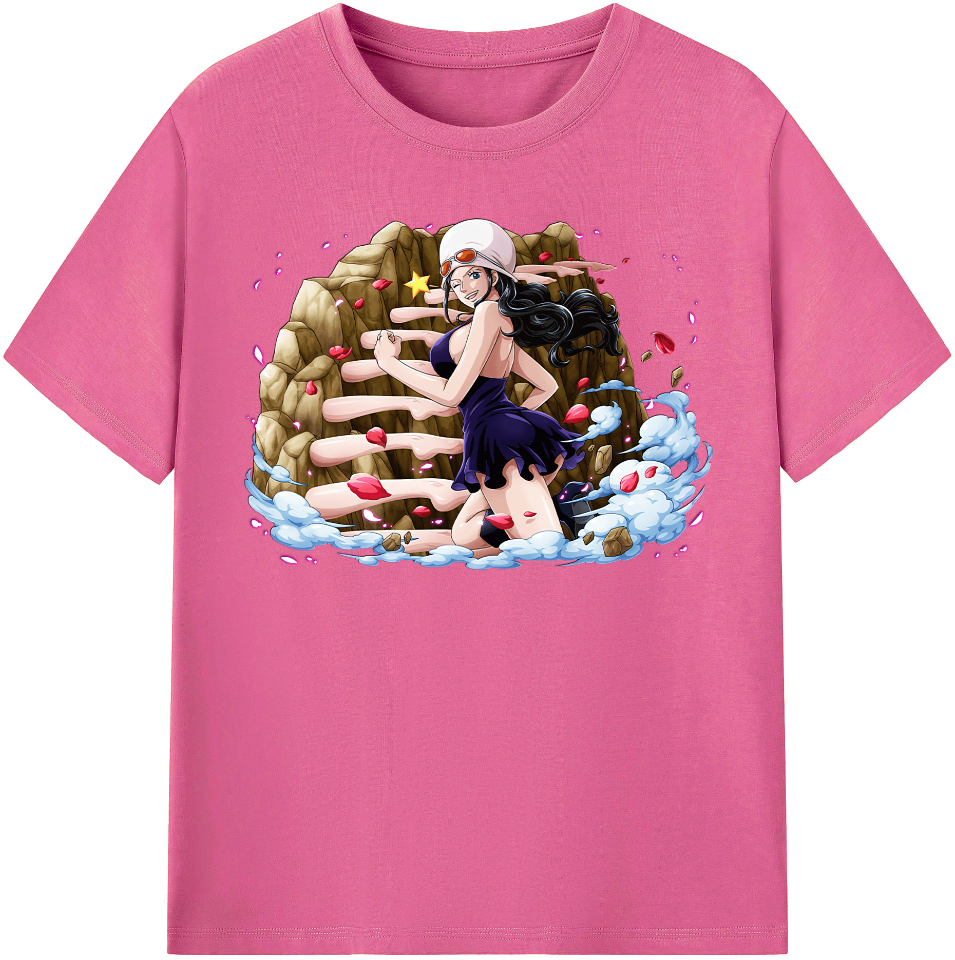 ワンピース ニコ・ロビン ONE PIECE Nico Robin レディースカジュアルプリントTシャツ（綿100％）