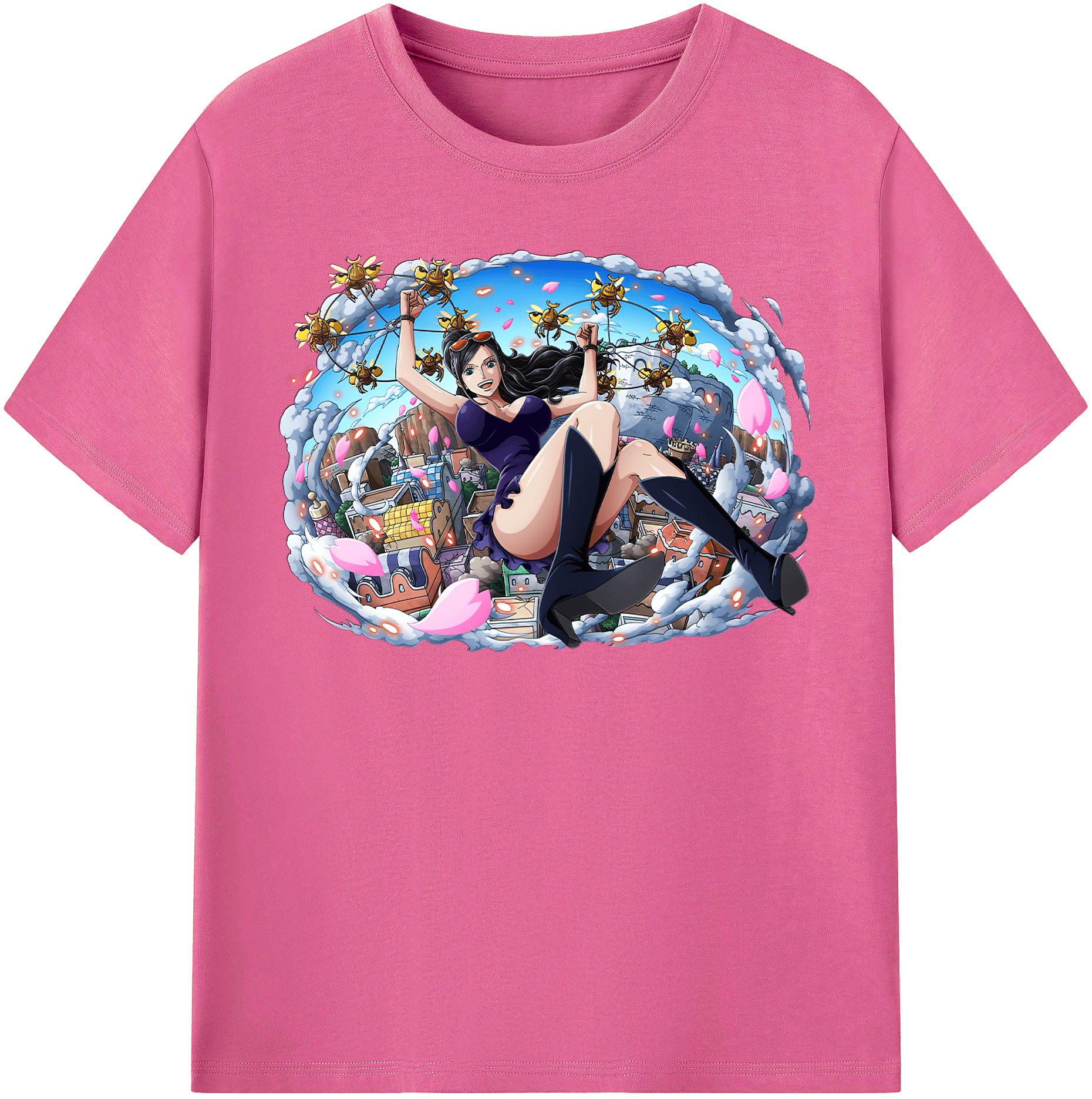 ワンピース ニコ・ロビン ONE PIECE Nico Robin レディースカジュアルプリントTシャツ（綿100％）